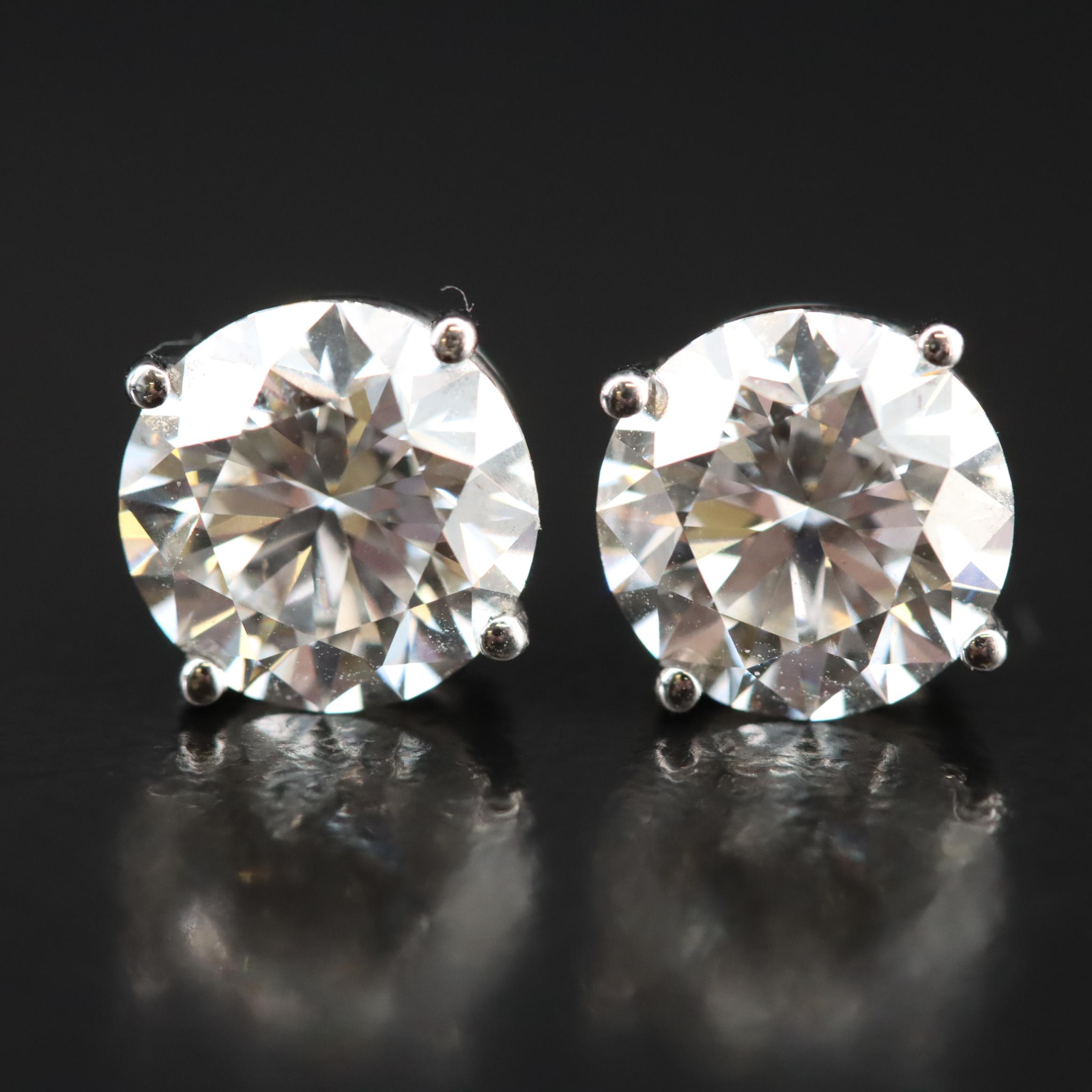 18K 3.24 CTW Lab Grown Diamond Solitaire Earrings