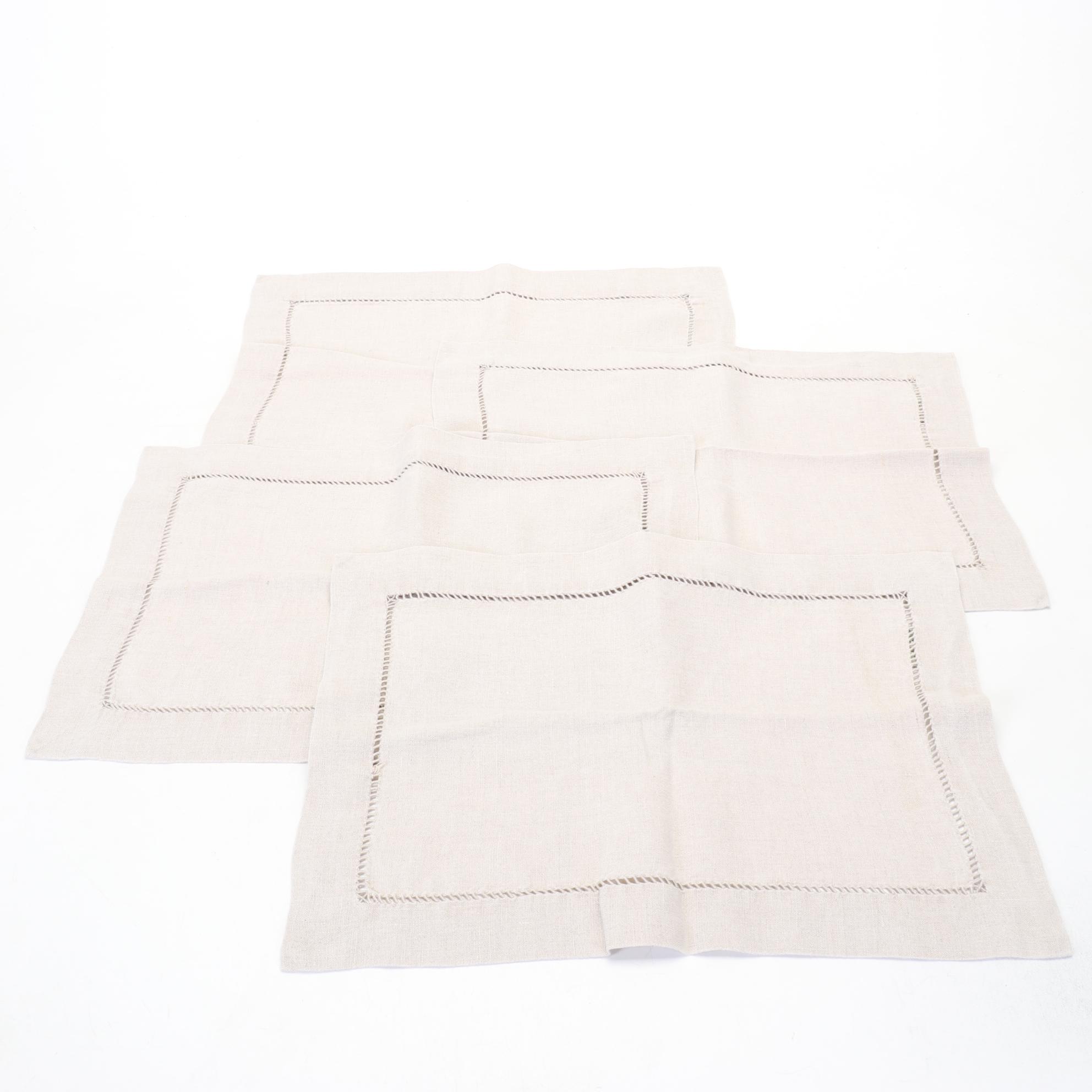 Ruby Red Accented Dinner Plates, Gold Tone Chargers, & Pottery Barn Table Linens