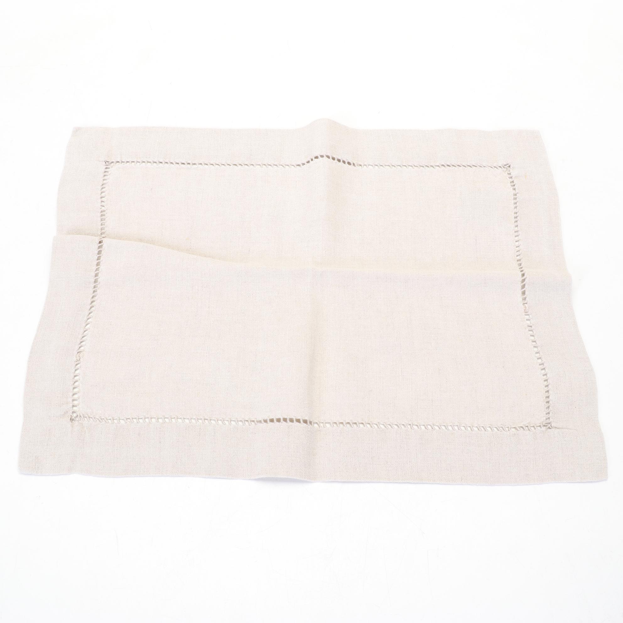 Ruby Red Accented Dinner Plates, Gold Tone Chargers, & Pottery Barn Table Linens