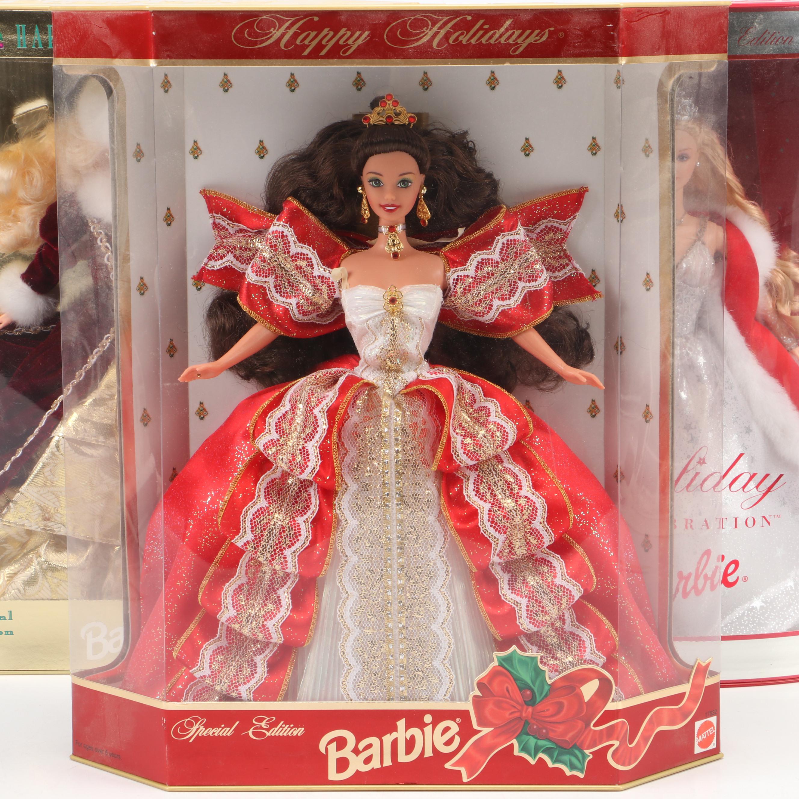 Sealed Special Edition Hallmark Holiday Barbie Dolls with More