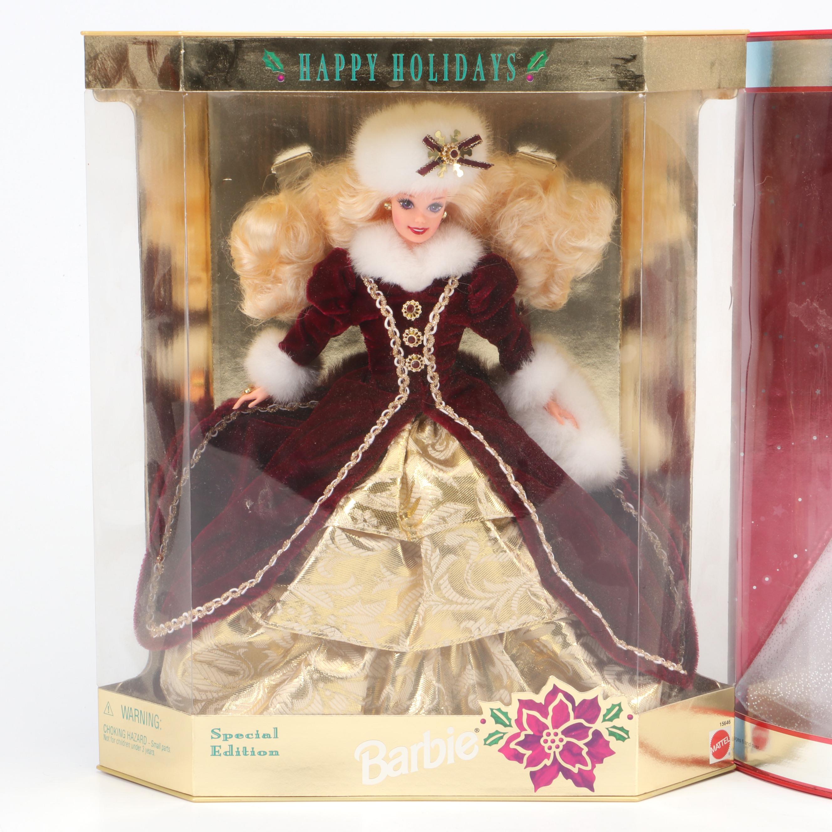 Sealed Special Edition Hallmark Holiday Barbie Dolls with More