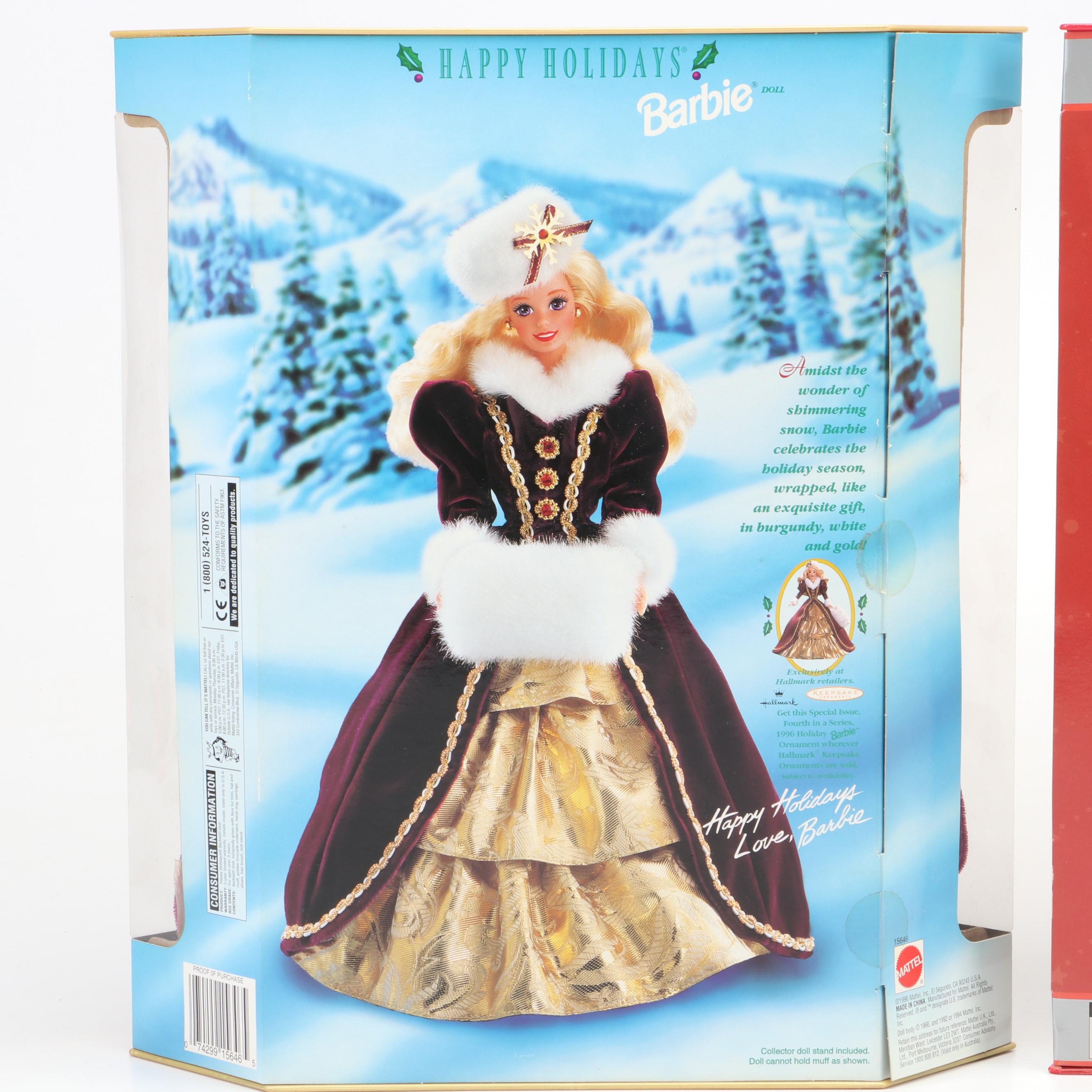 Sealed Special Edition Hallmark Holiday Barbie Dolls with More