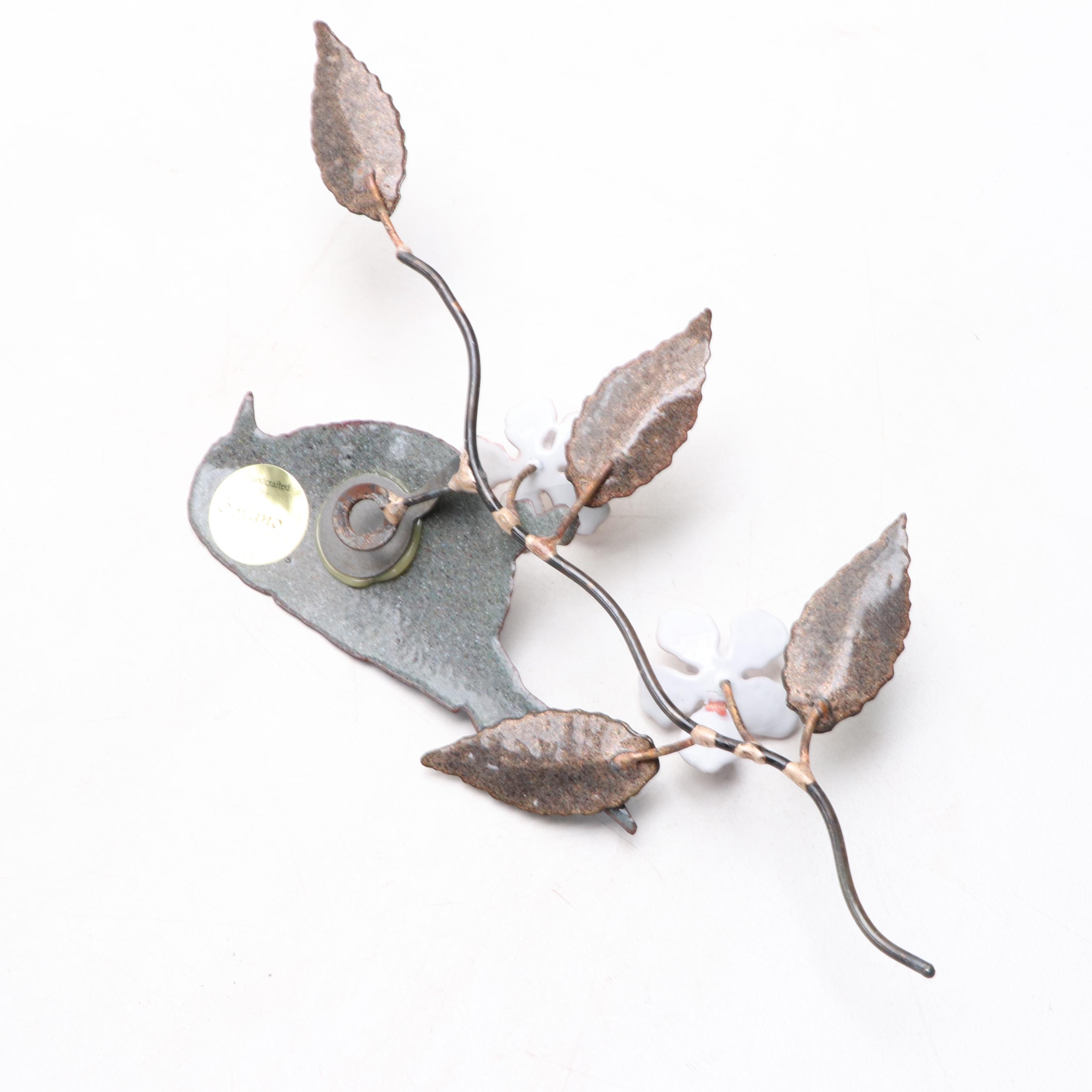 Bovano Enamelled Metal Bird Wall Sculptures with Mosaic Wall Art and Metal Décor