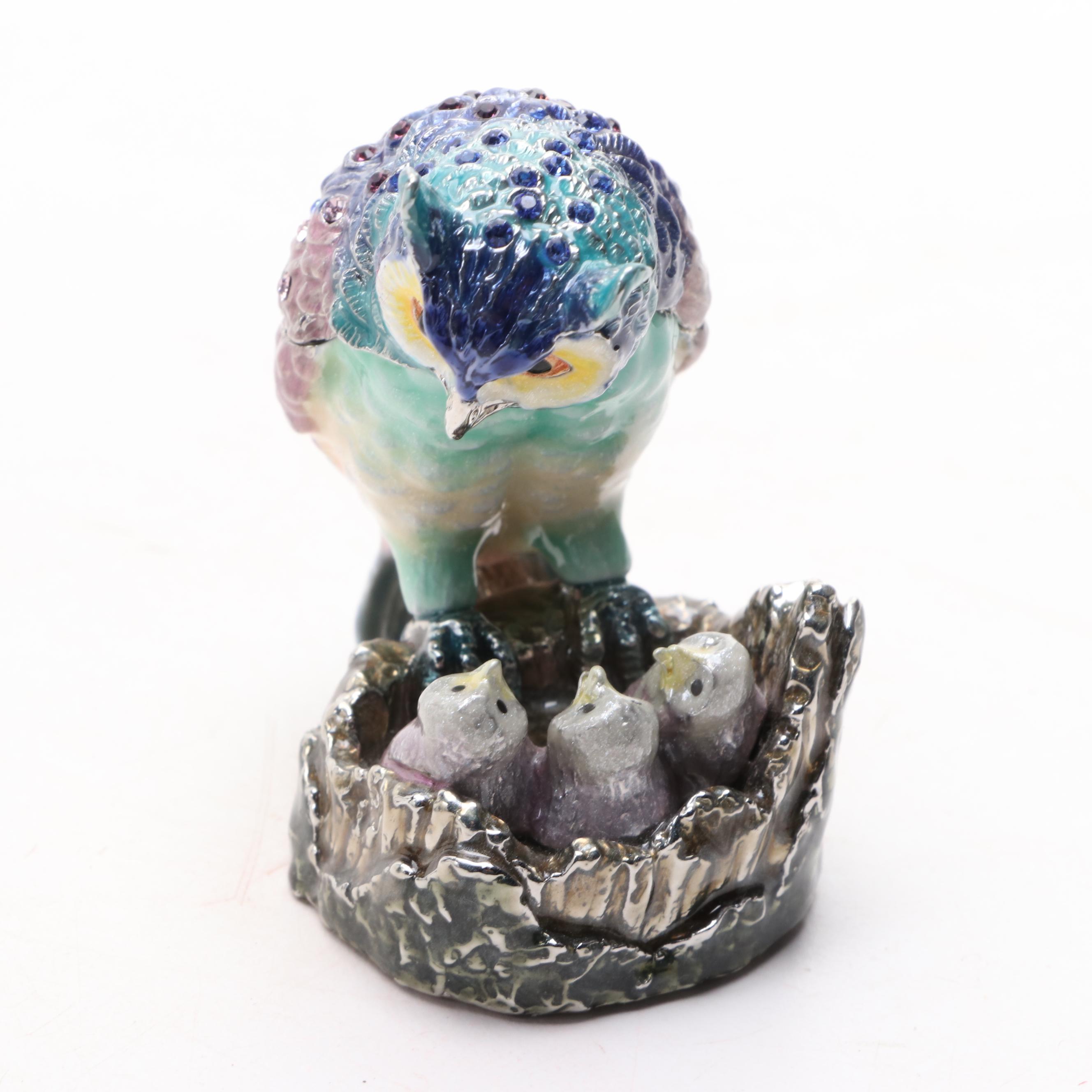 Bovano Enamelled Metal Bird Wall Sculptures with Mosaic Wall Art and Metal Décor