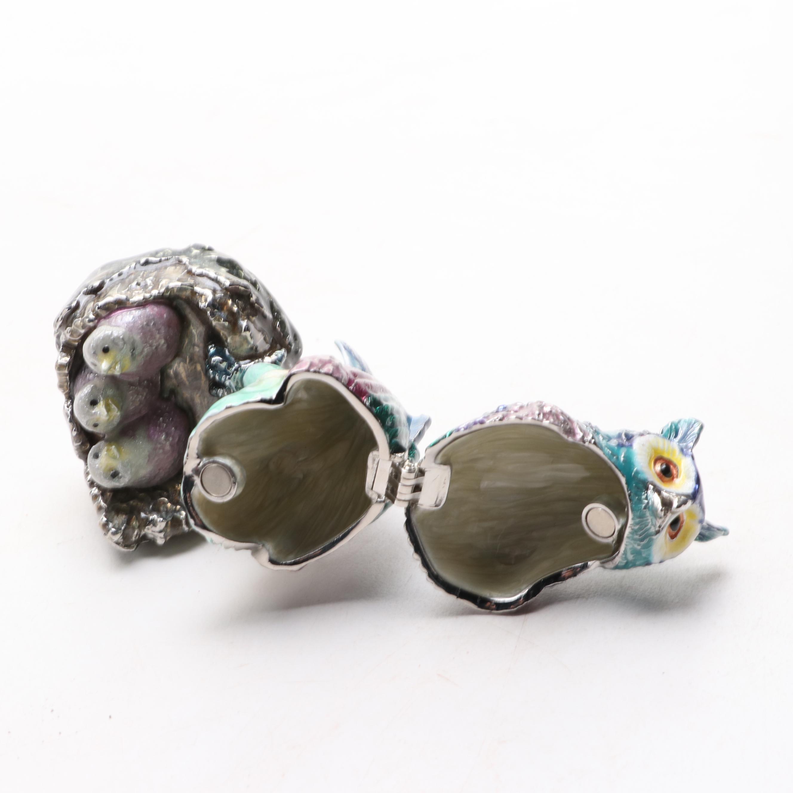 Bovano Enamelled Metal Bird Wall Sculptures with Mosaic Wall Art and Metal Décor