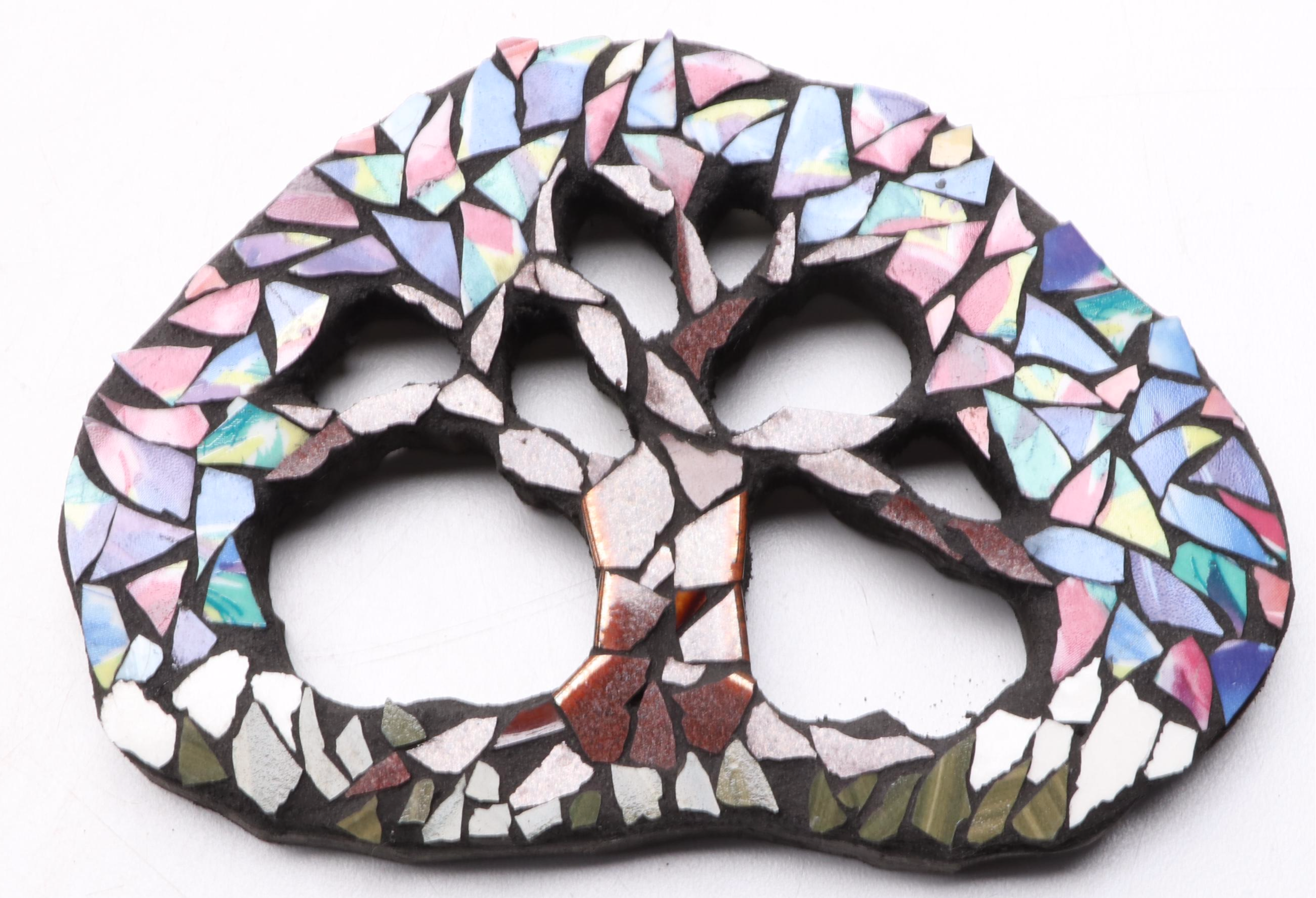 Bovano Enamelled Metal Bird Wall Sculptures with Mosaic Wall Art and Metal Décor