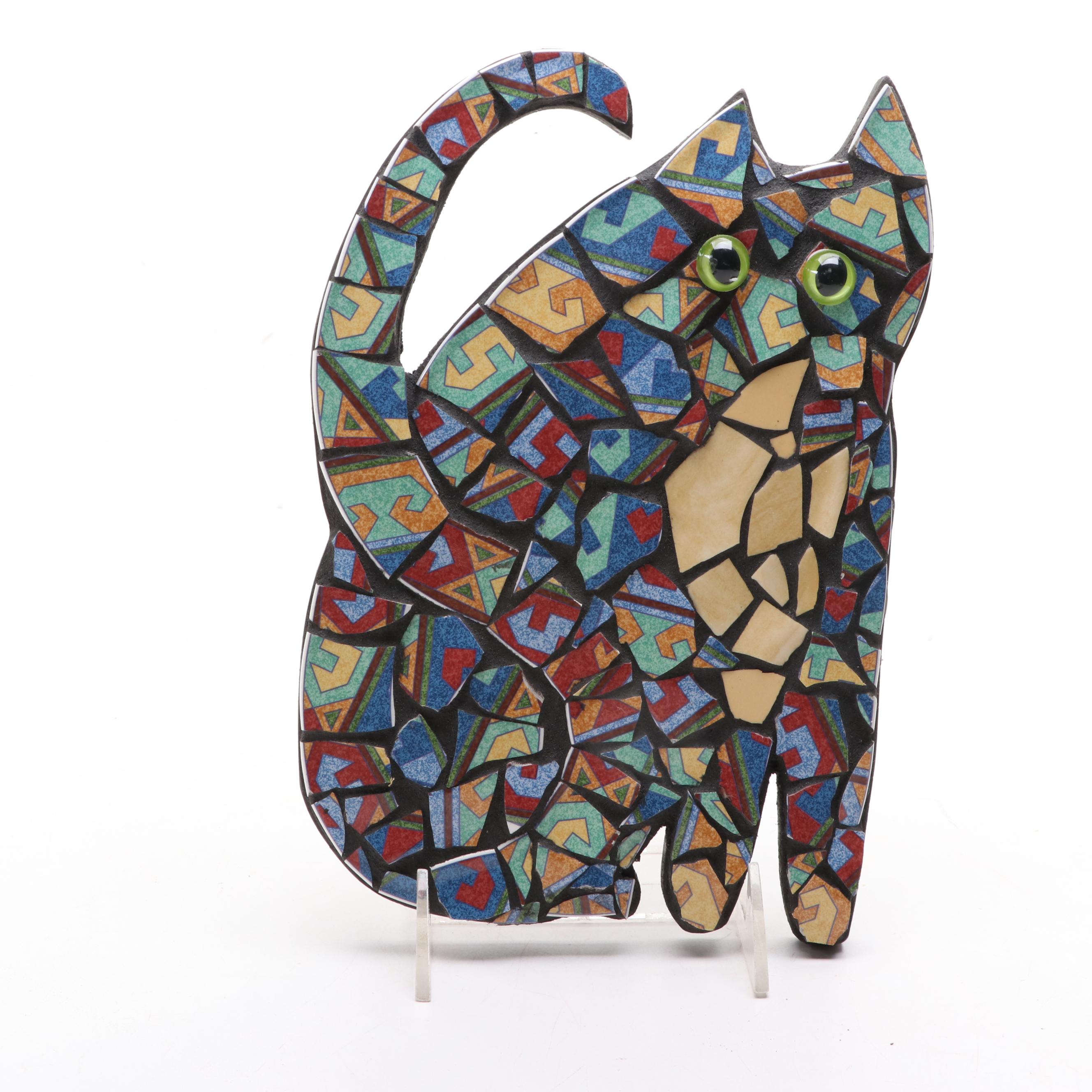 Bovano Enamelled Metal Bird Wall Sculptures with Mosaic Wall Art and Metal Décor