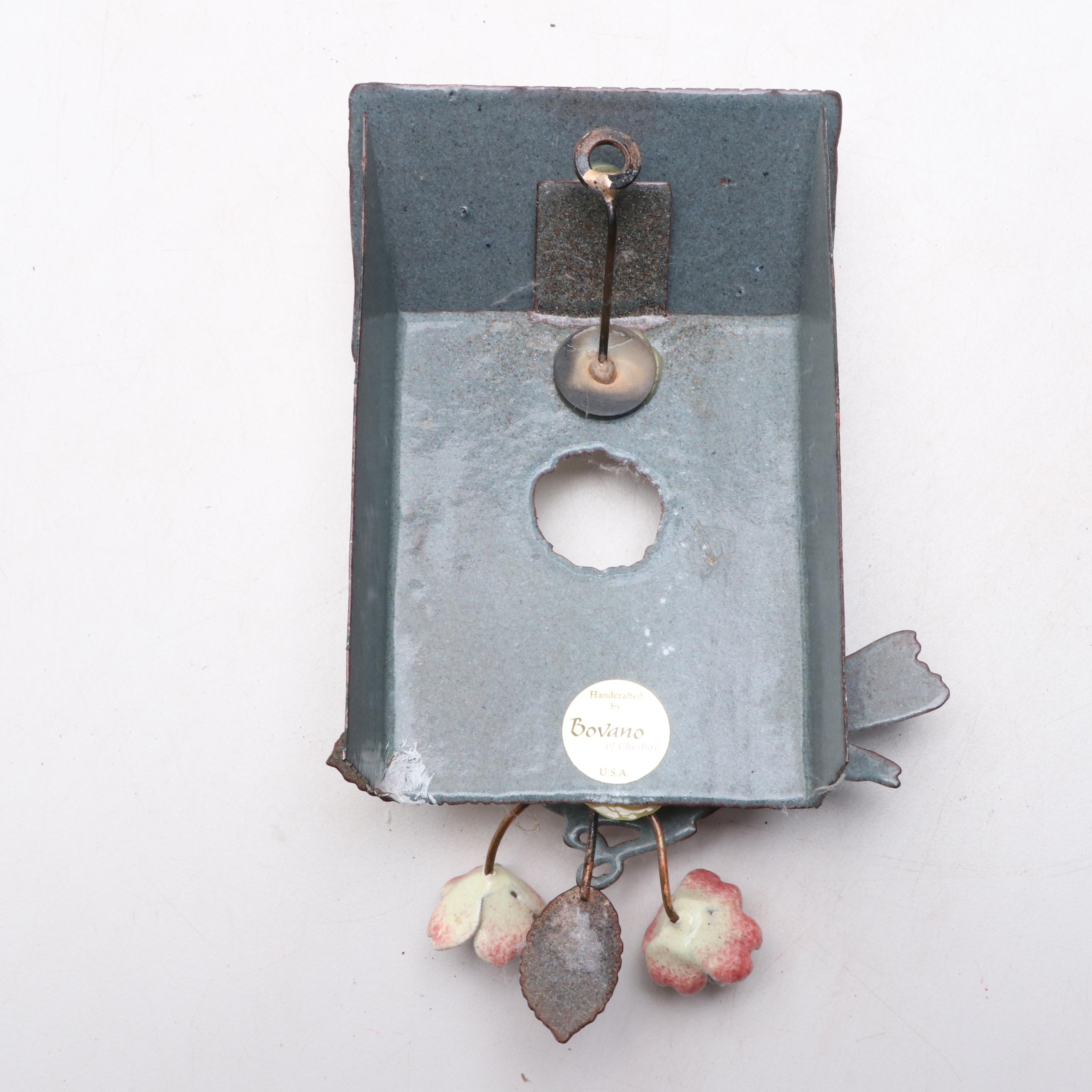 Bovano Enamelled Metal Bird Wall Sculptures with Mosaic Wall Art and Metal Décor