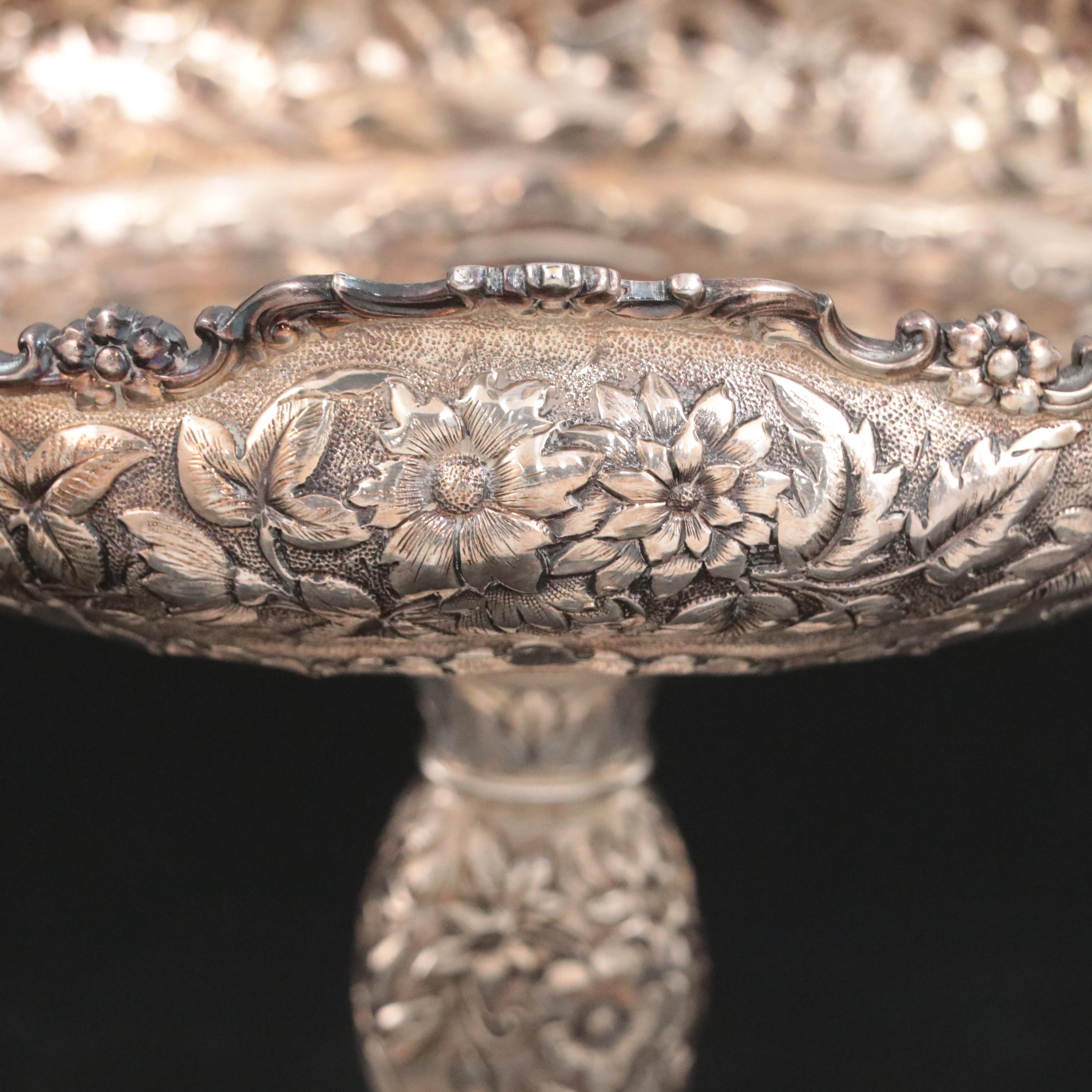 Tiffany & Co. Repoussé Silver Plate Compote, Late 19th / Early 20th Century