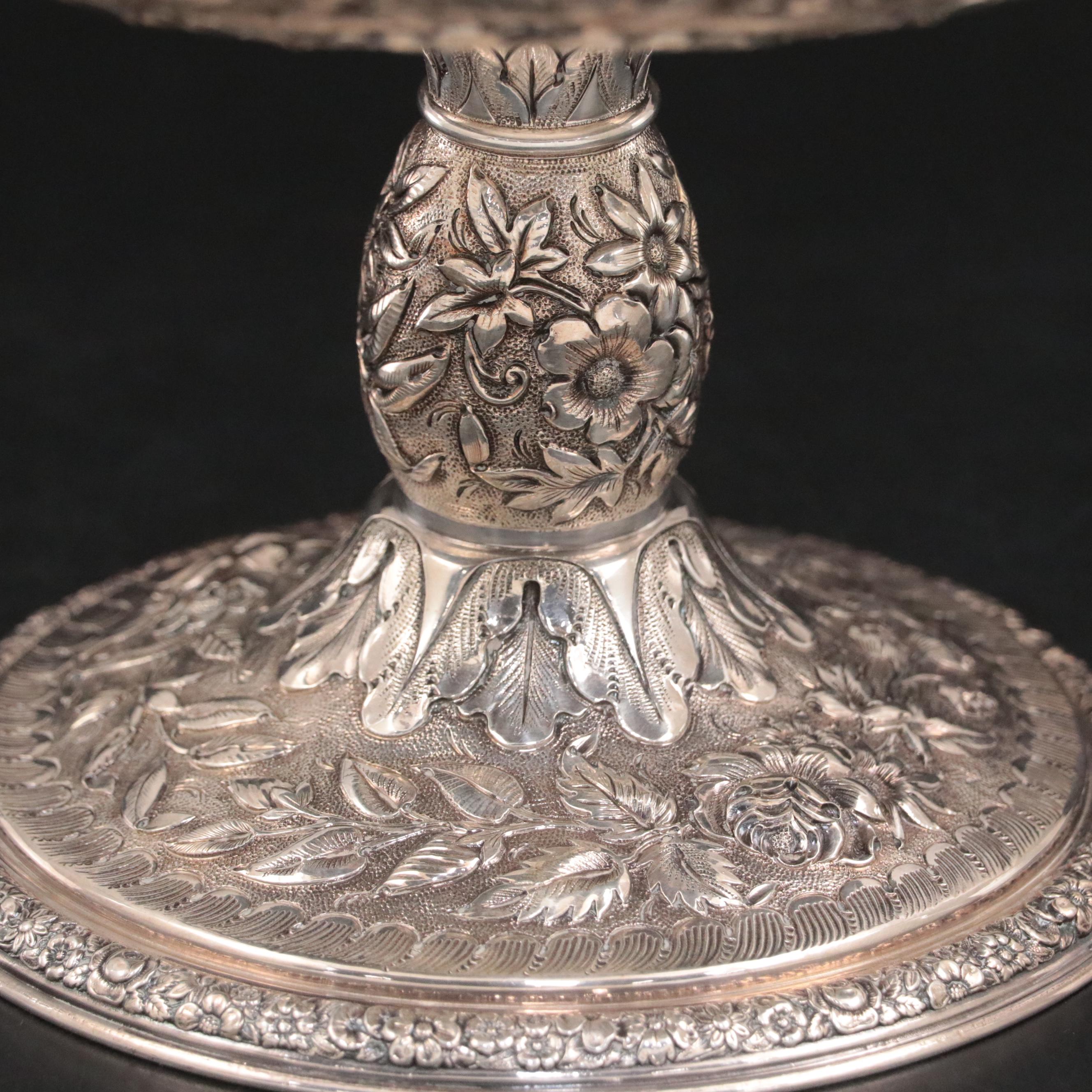Tiffany & Co. Repoussé Silver Plate Compote, Late 19th / Early 20th Century