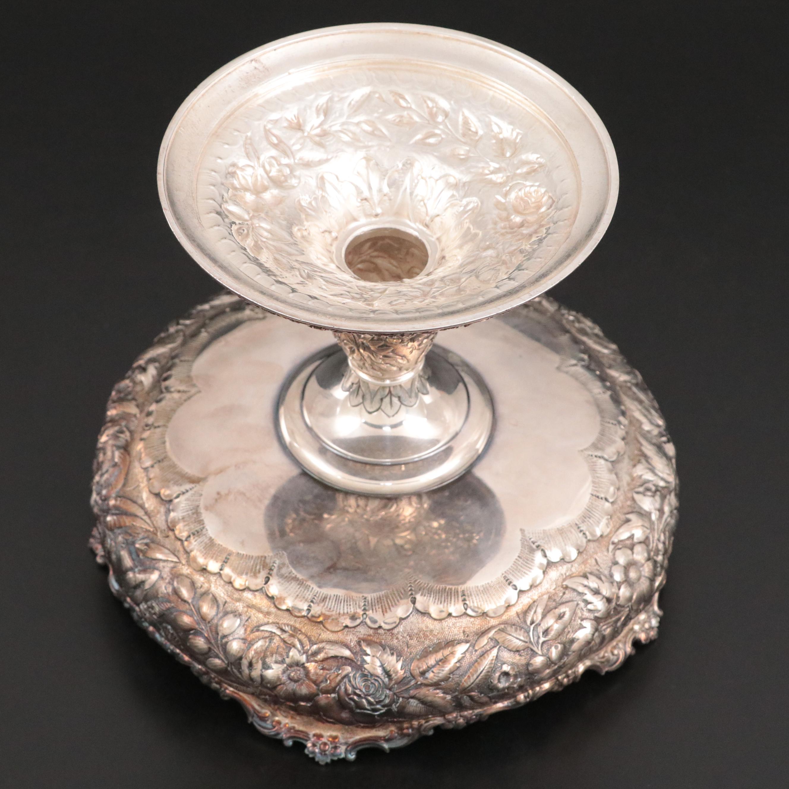 Tiffany & Co. Repoussé Silver Plate Compote, Late 19th / Early 20th Century