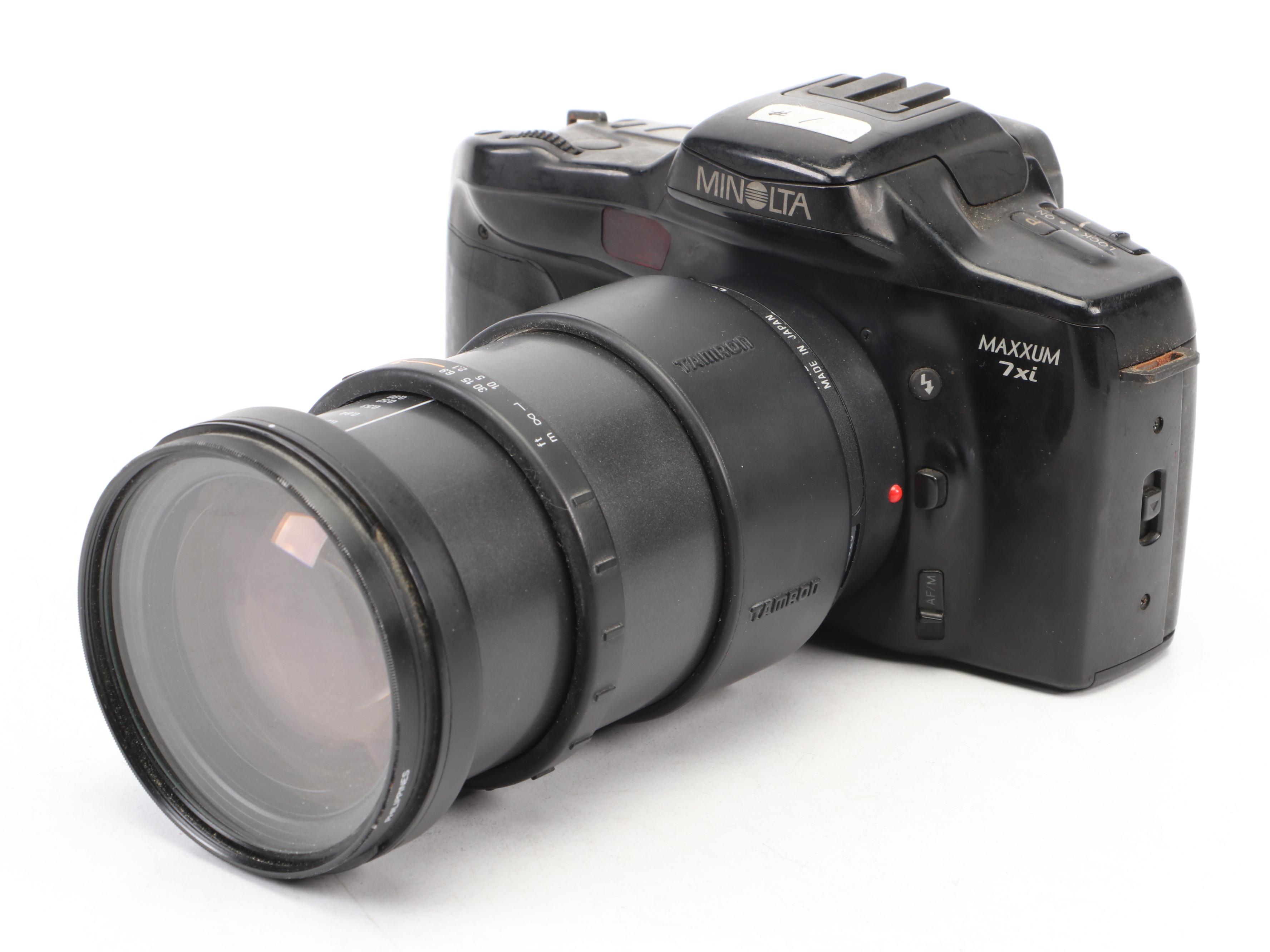Minolta Maxxum 7xi Camera with AF Zoom Lens and Tamron Lens