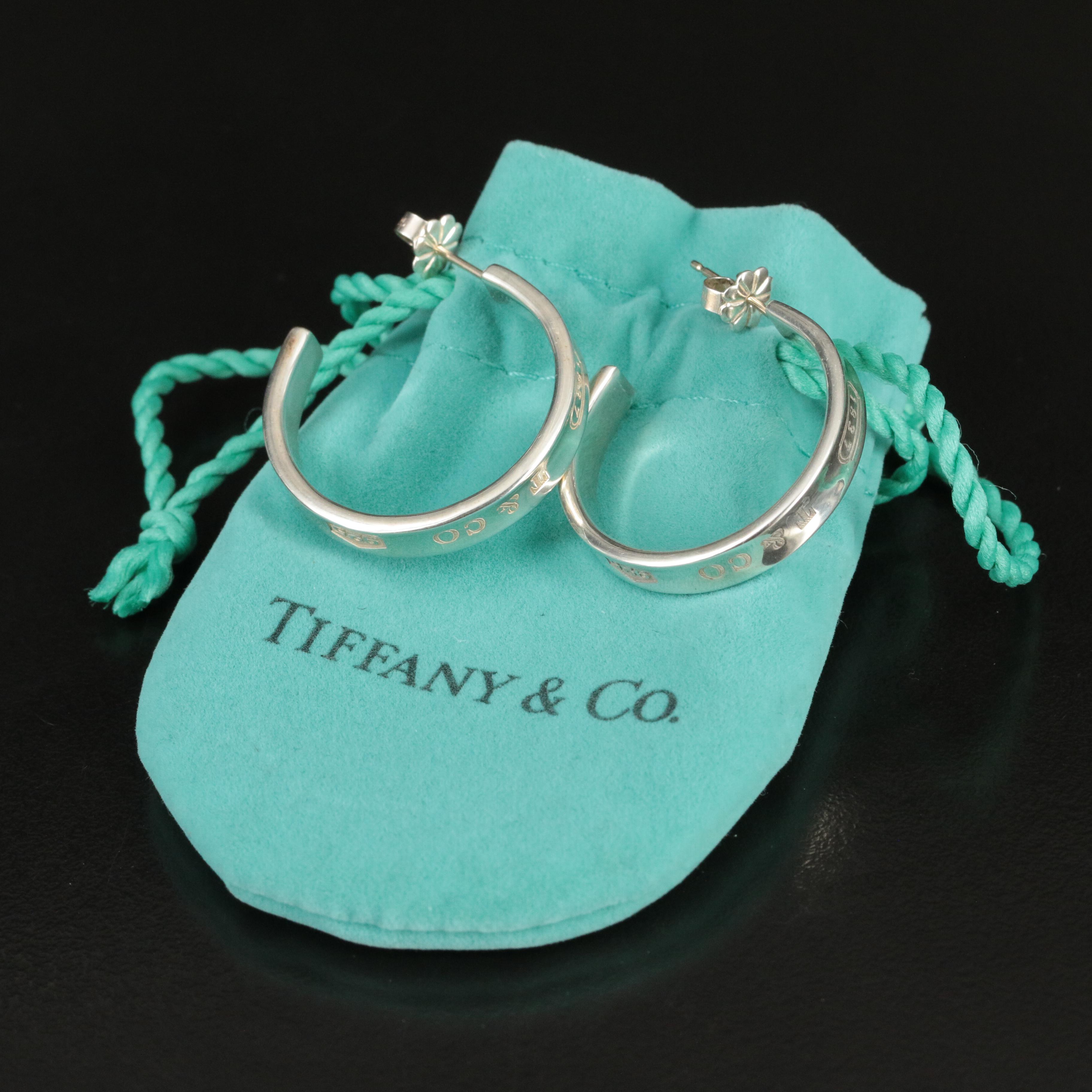 Tiffany & Co. 1837 Sterling Hoop Earrings