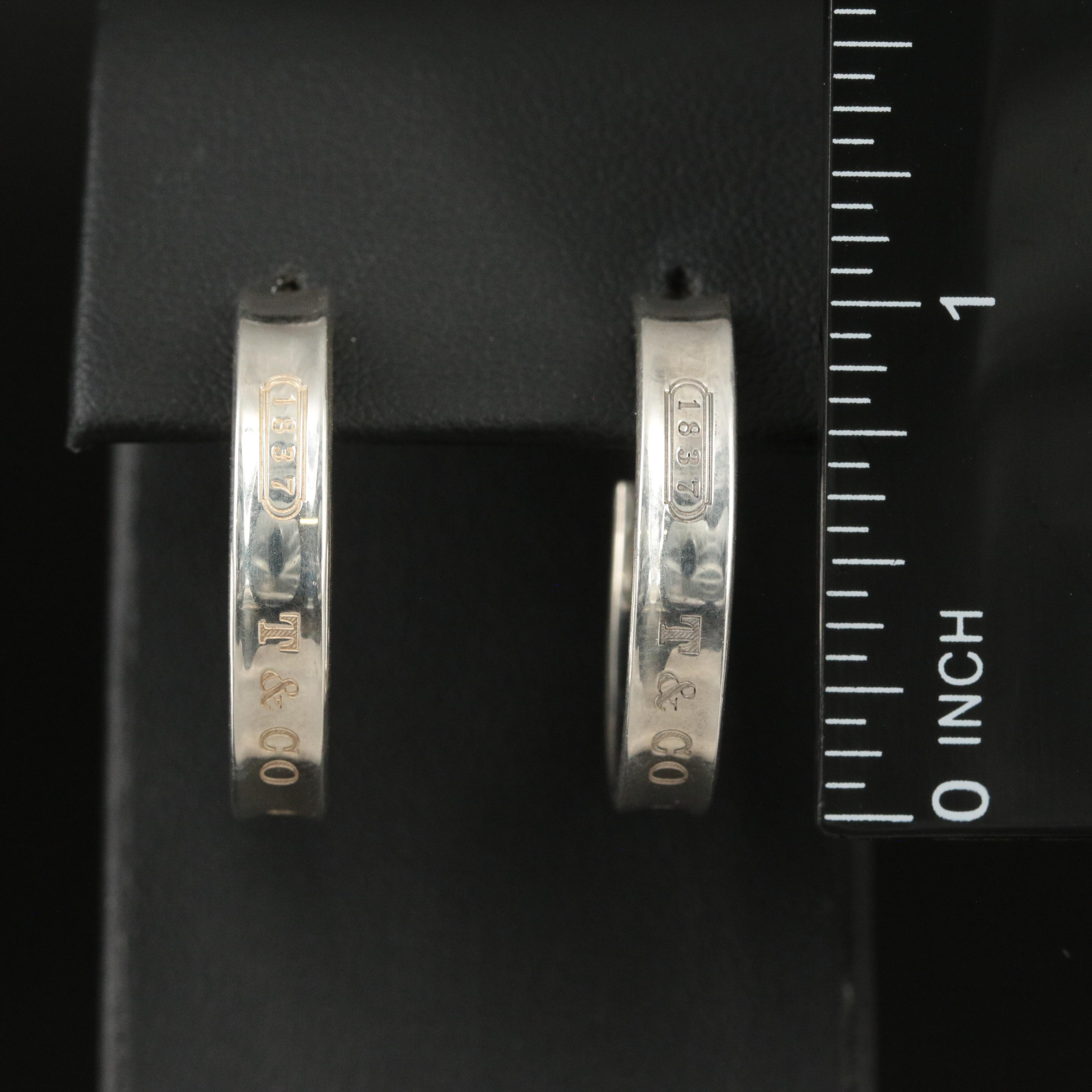 Tiffany & Co. 1837 Sterling Hoop Earrings