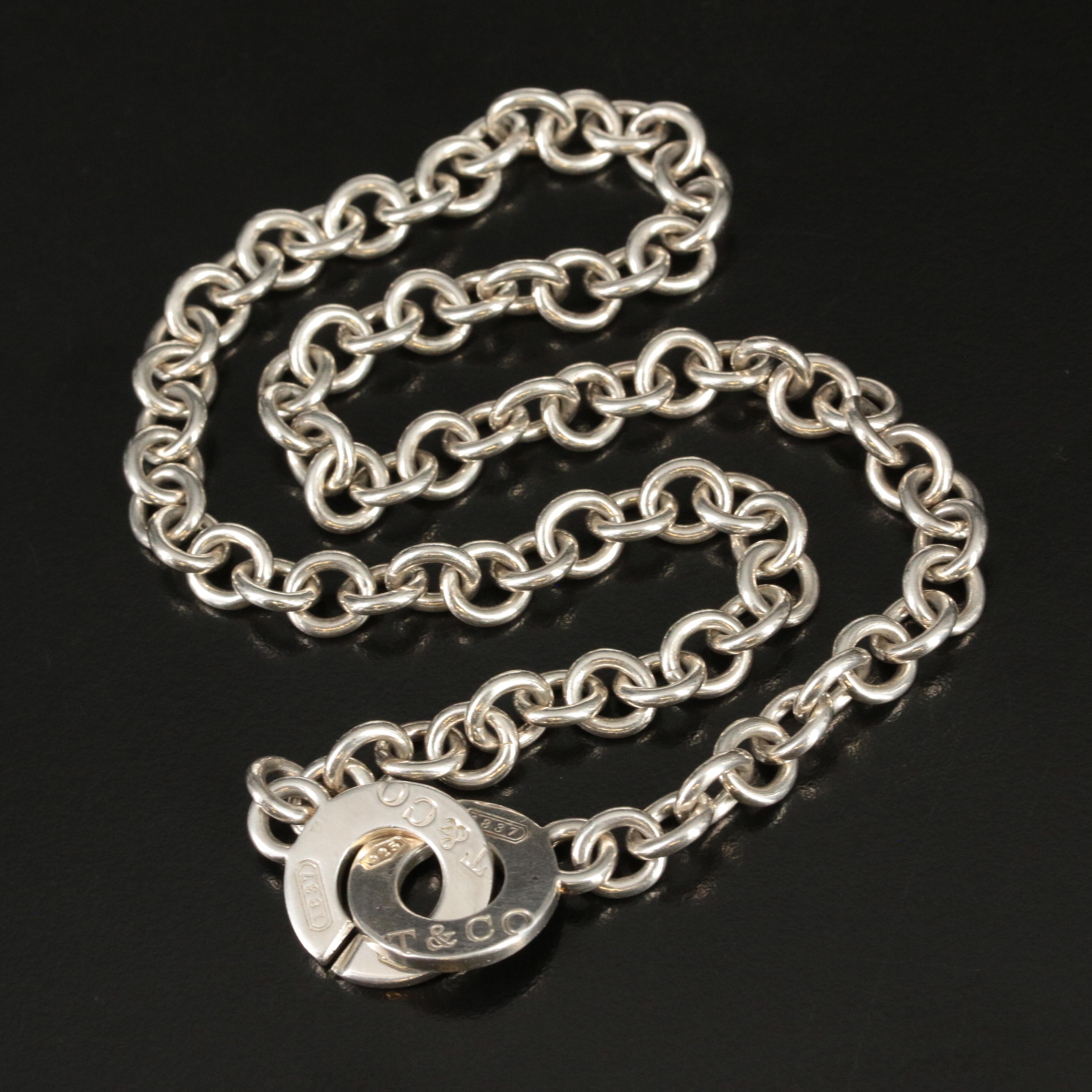 Tiffany & Co. "1837" Sterling Interlocking Circle Clasp Necklace