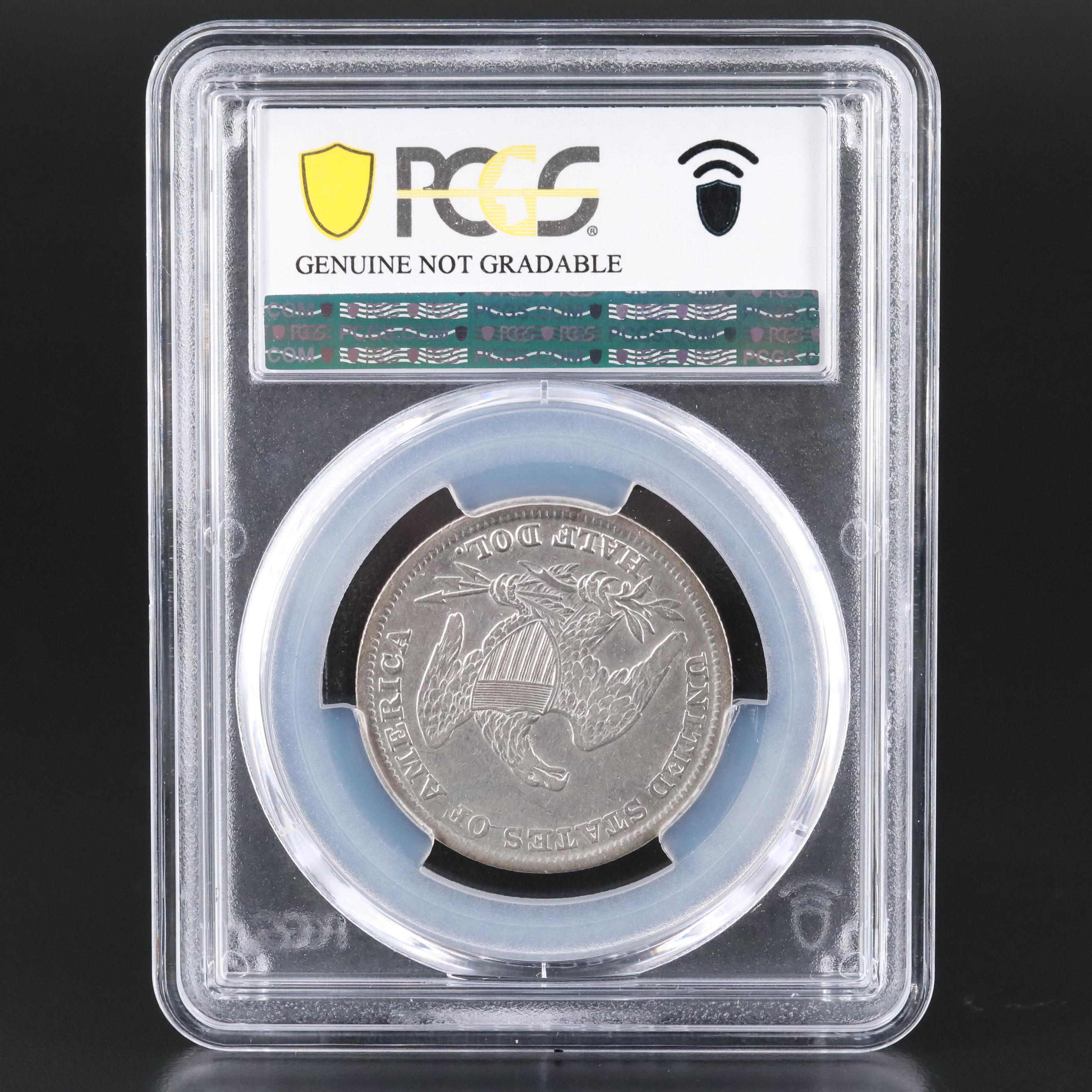 PCGS Certified Genuine 1838 Capped Bust Silver Half Dollar