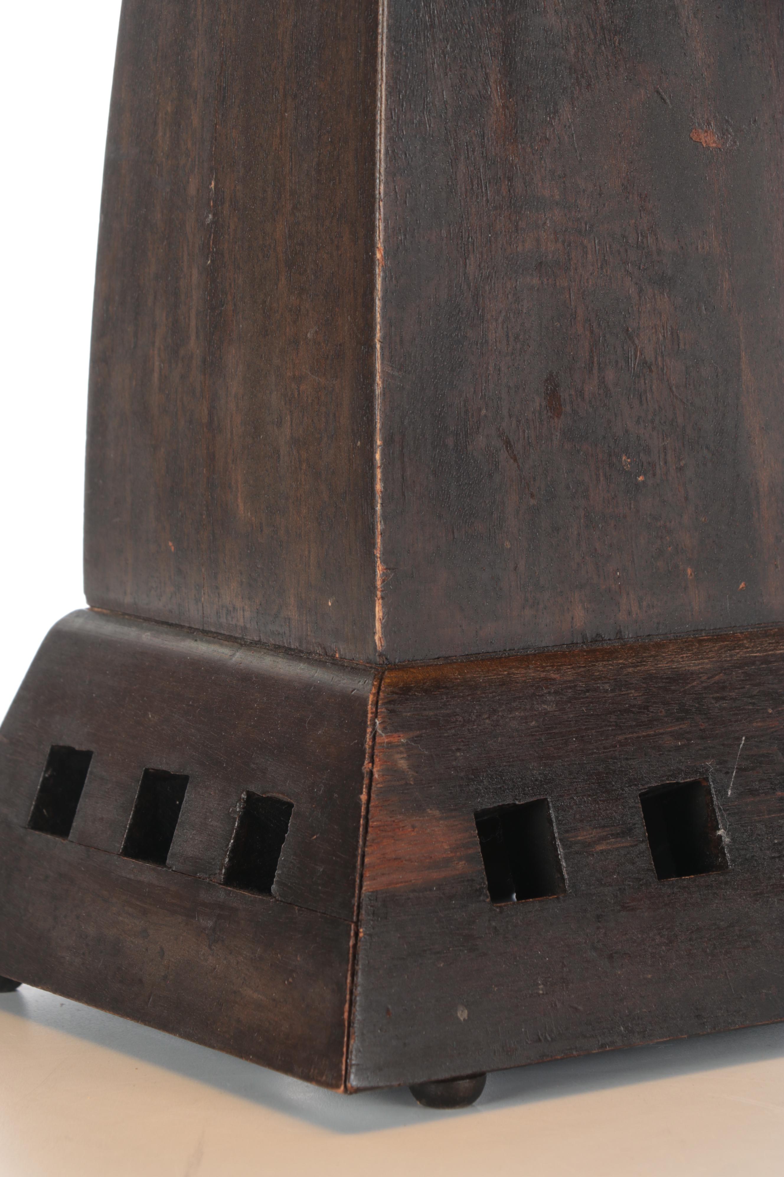 Prairie Style Pebble Glass, Metal and Wood Table Lamp