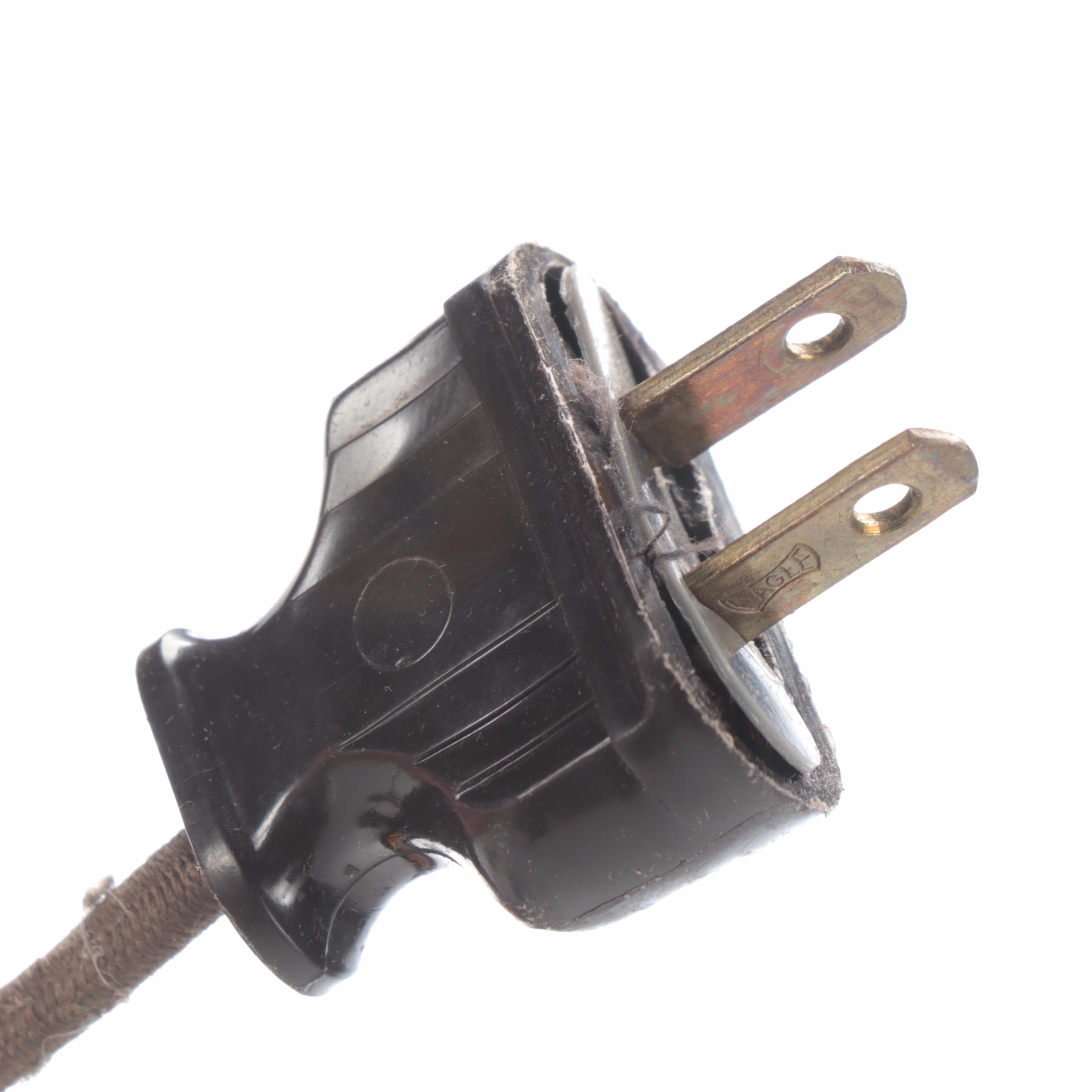 Prairie Style Pebble Glass, Metal and Wood Table Lamp