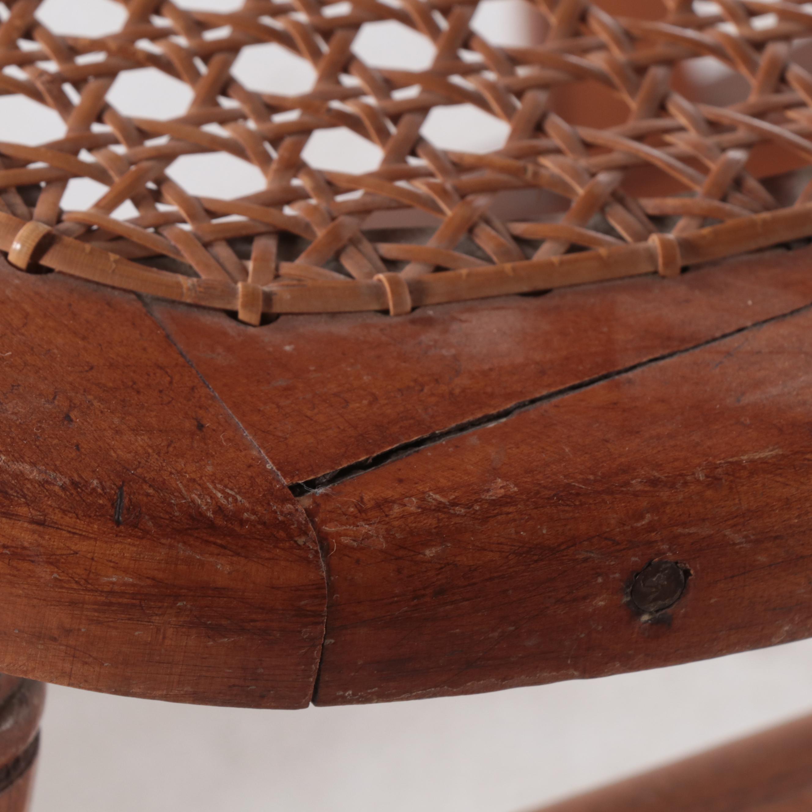 Victorian Caned Rocker and Quartersawn Oak Example, Late 19th/Early 20th Century