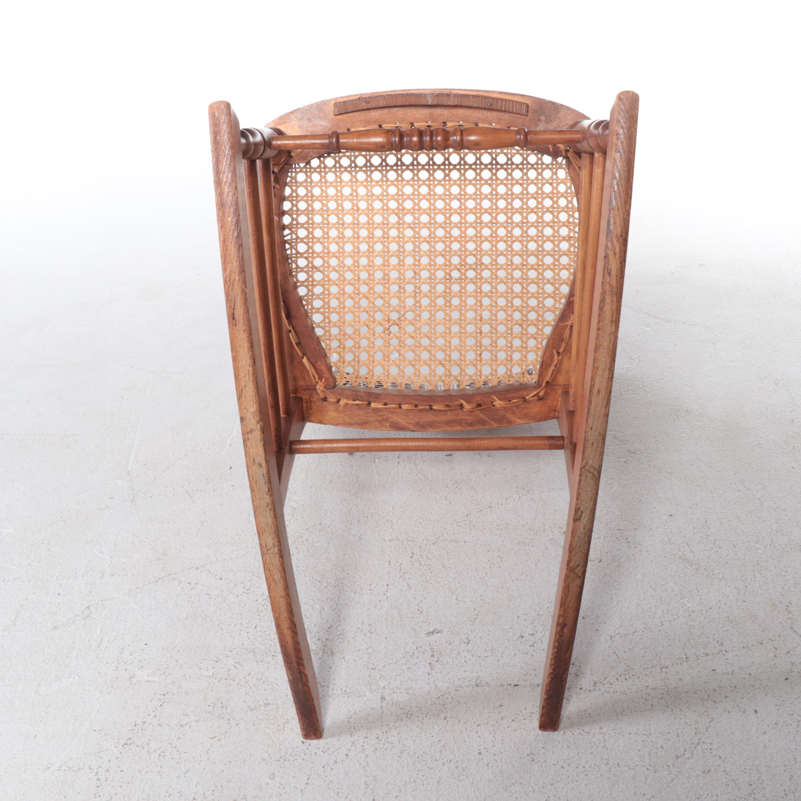 Victorian Caned Rocker and Quartersawn Oak Example, Late 19th/Early 20th Century