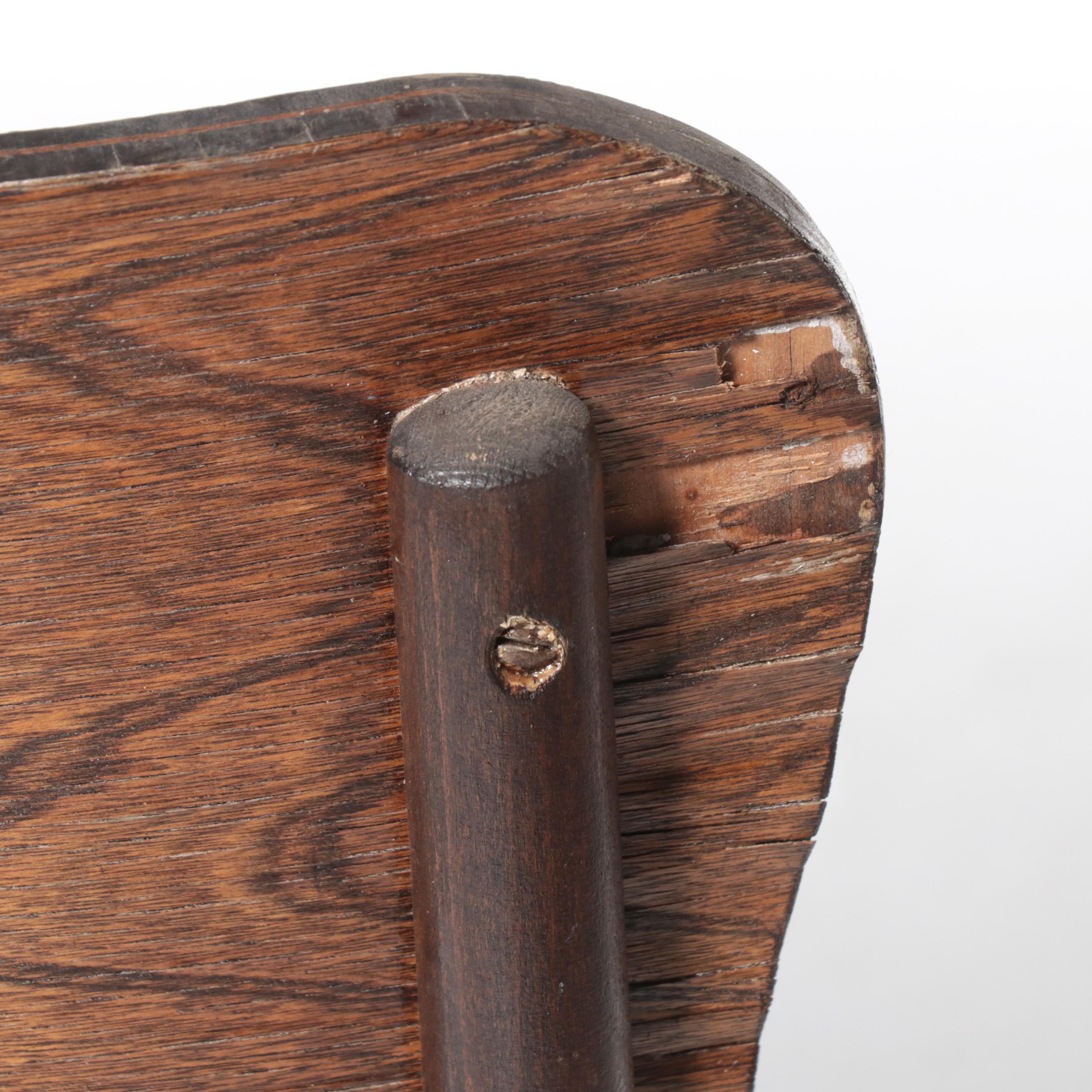 Victorian Caned Rocker and Quartersawn Oak Example, Late 19th/Early 20th Century