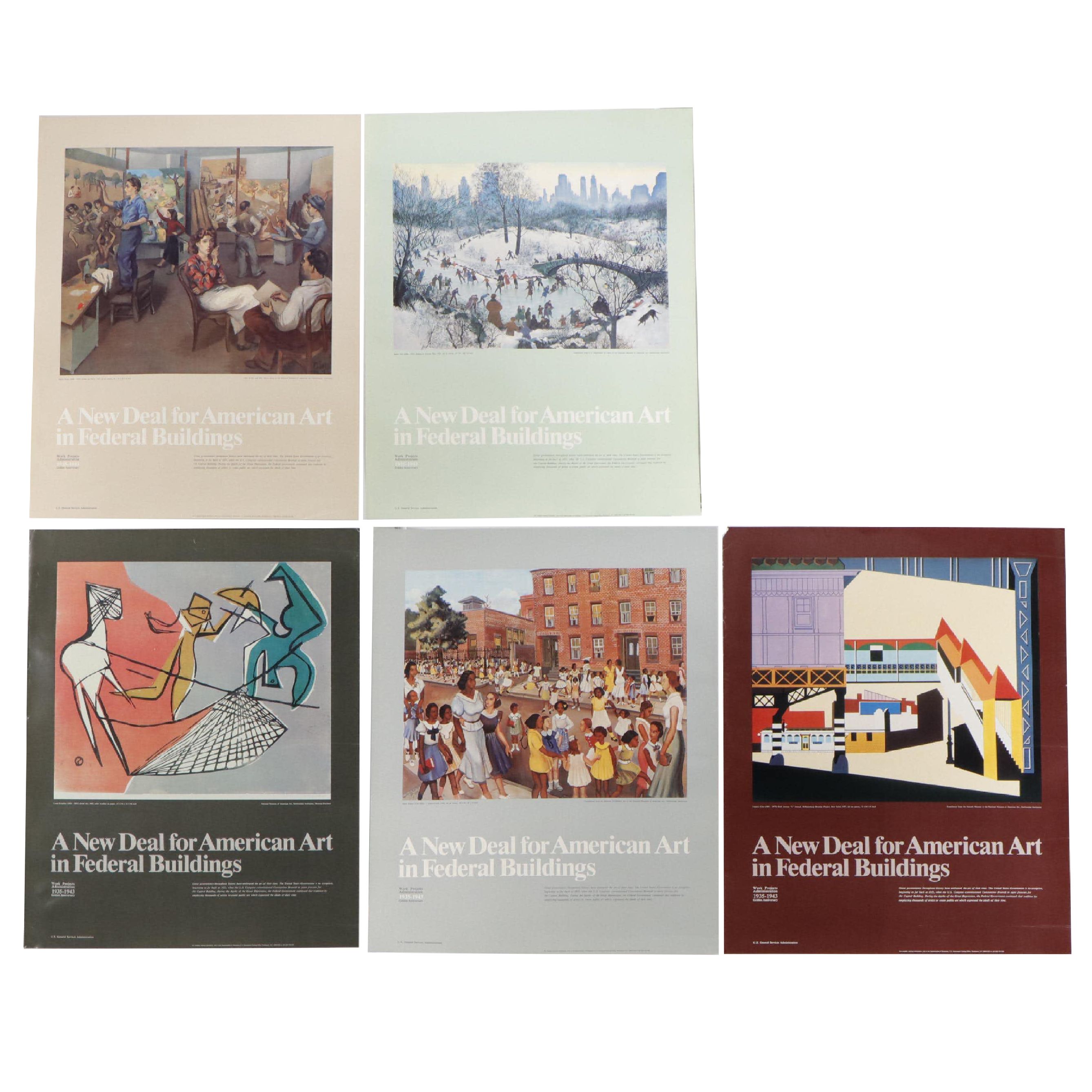 Offset Lithographic Posters "A New Deal for American Art in Federal Buildings"