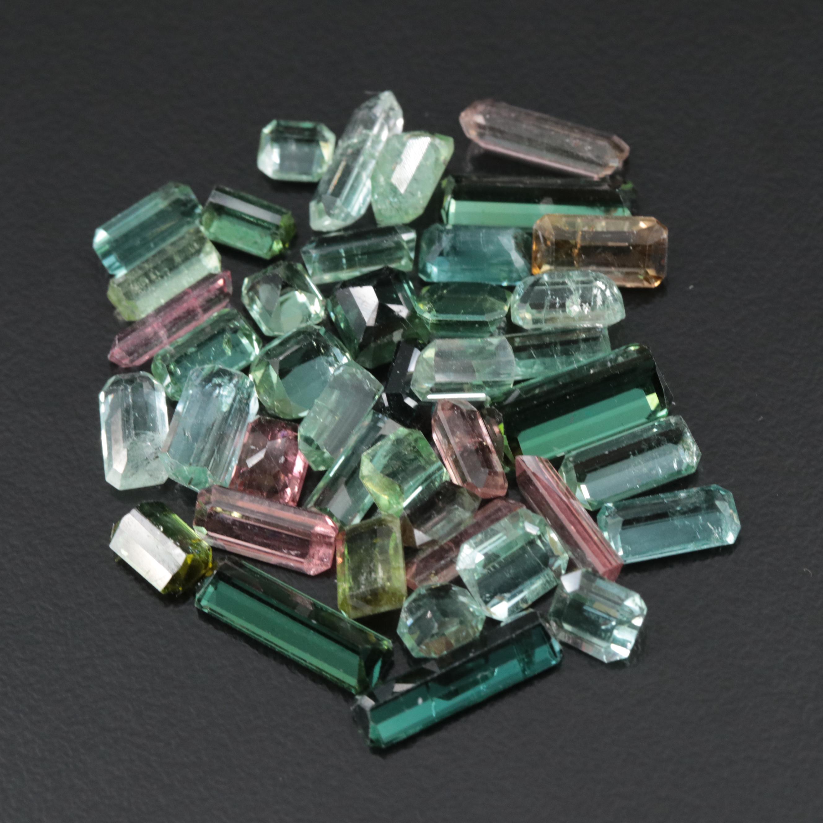 Loose 43.33 CTW Tourmaline and Parti-Colored Tourmaline Lot