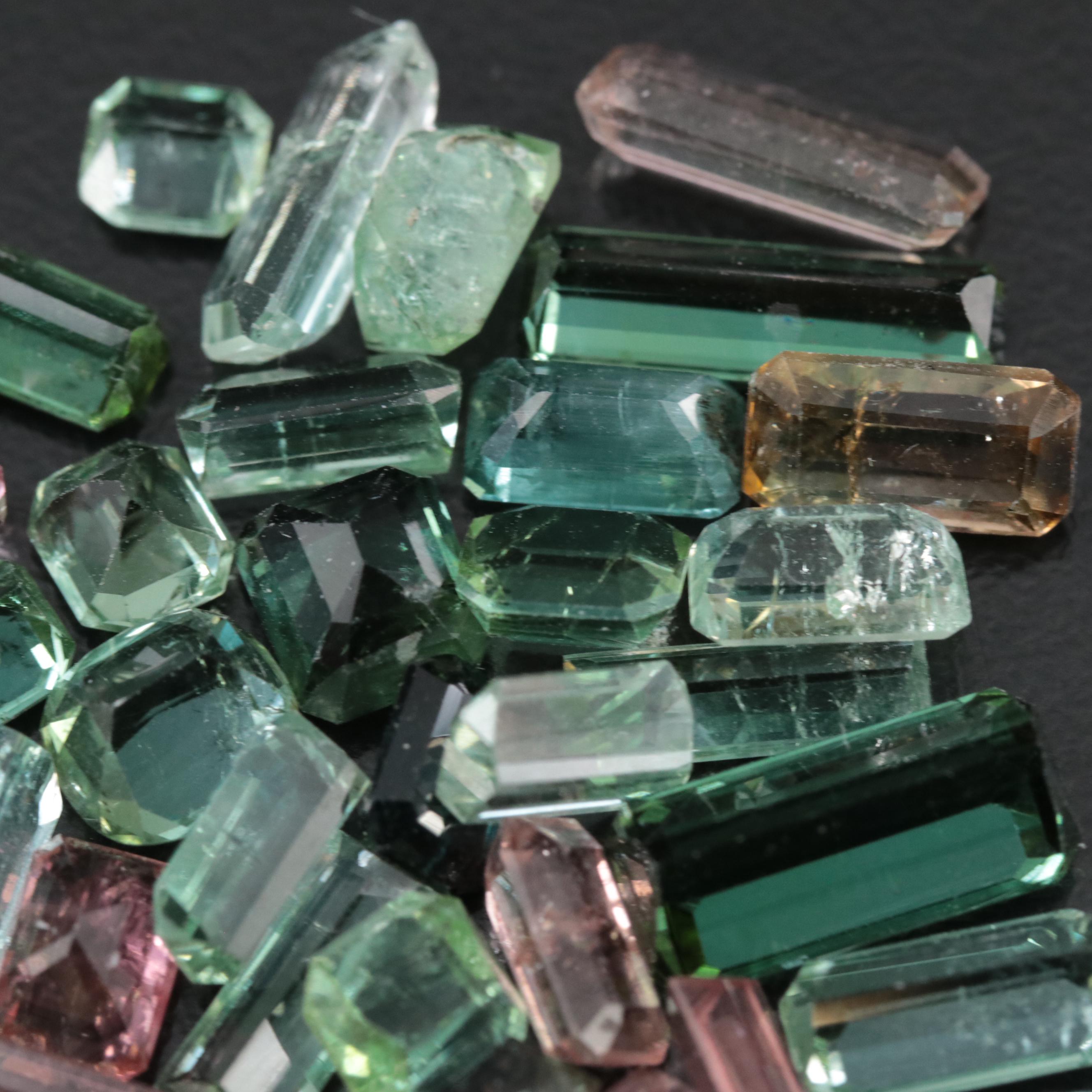 Loose 43.33 CTW Tourmaline and Parti-Colored Tourmaline Lot