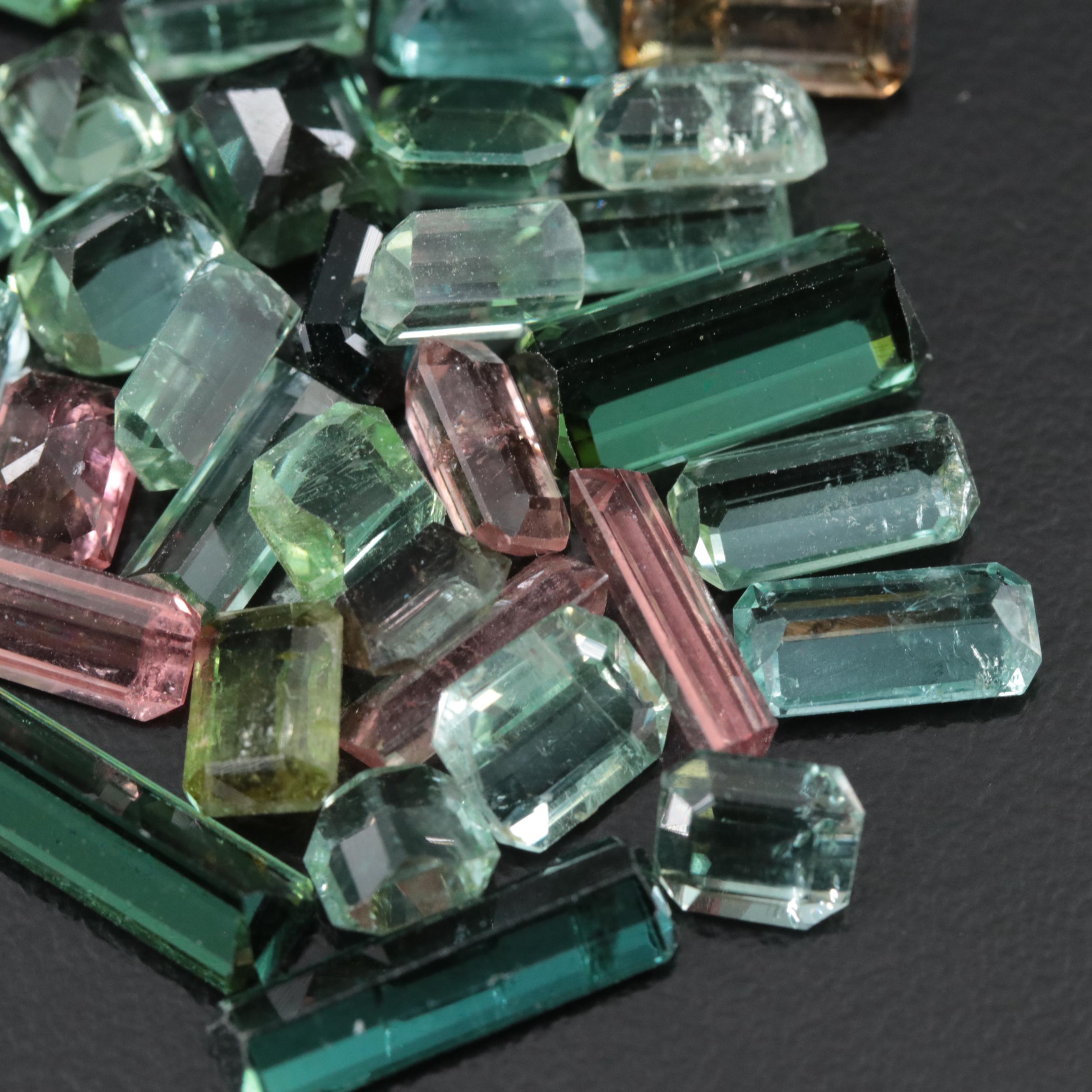 Loose 43.33 CTW Tourmaline and Parti-Colored Tourmaline Lot