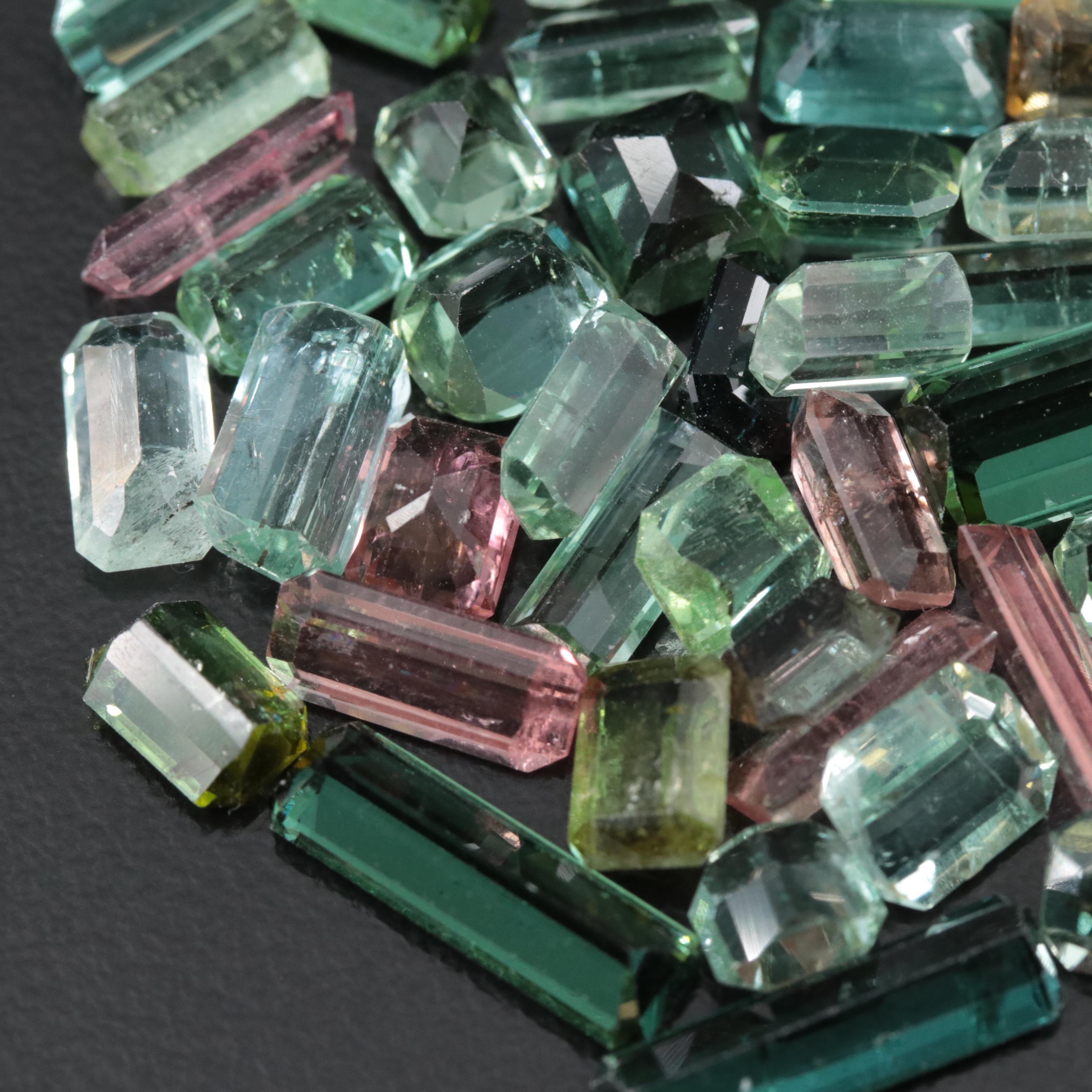 Loose 43.33 CTW Tourmaline and Parti-Colored Tourmaline Lot