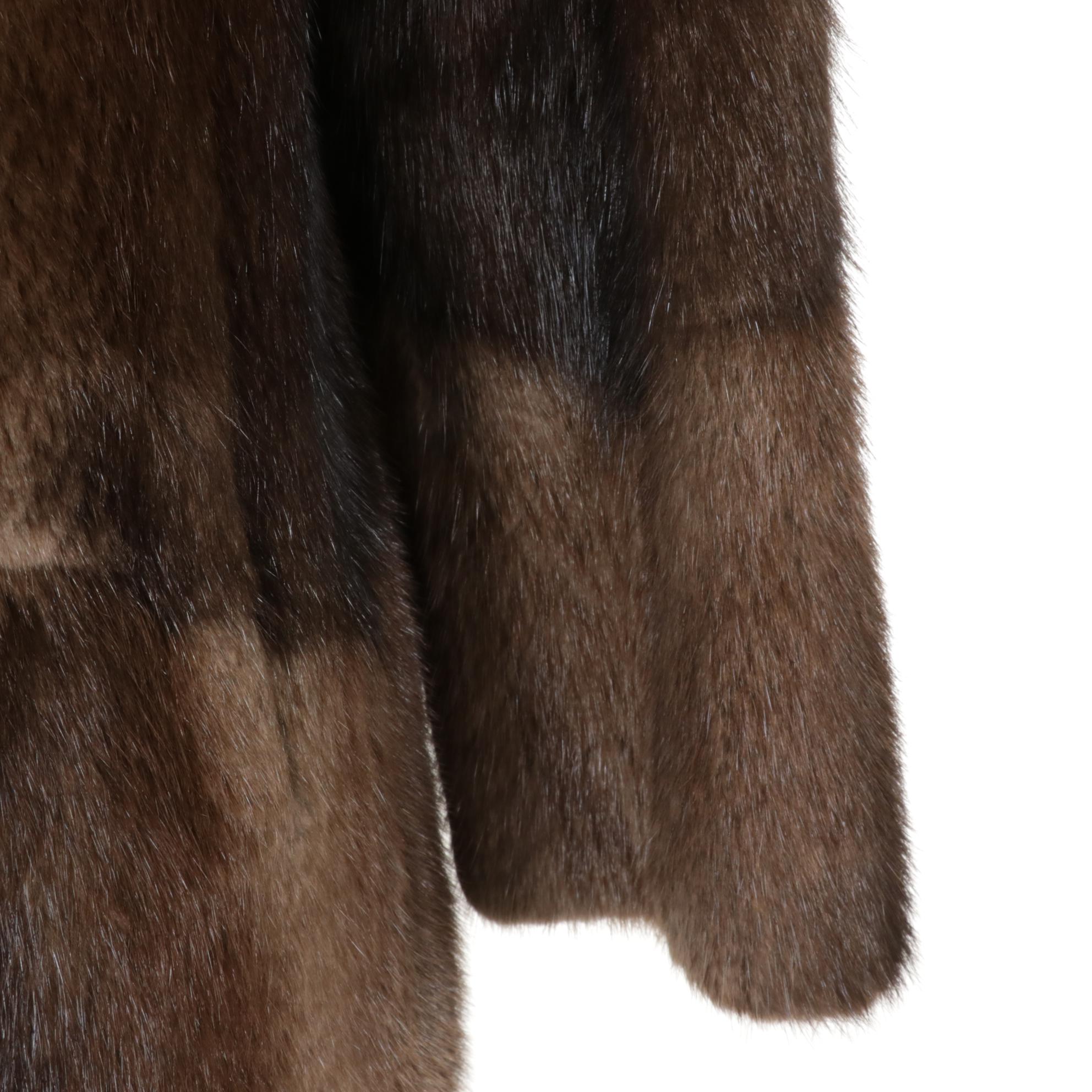 Muskrat Fur Jacket with Fox Fur Collar