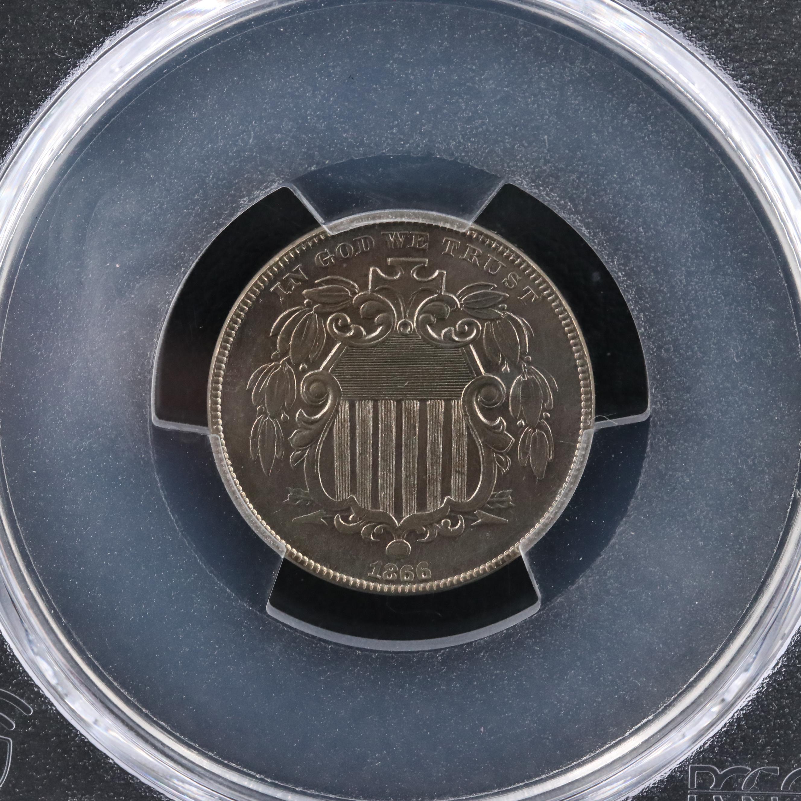 PCGS Certified Genuine 1866 Shield Nickel