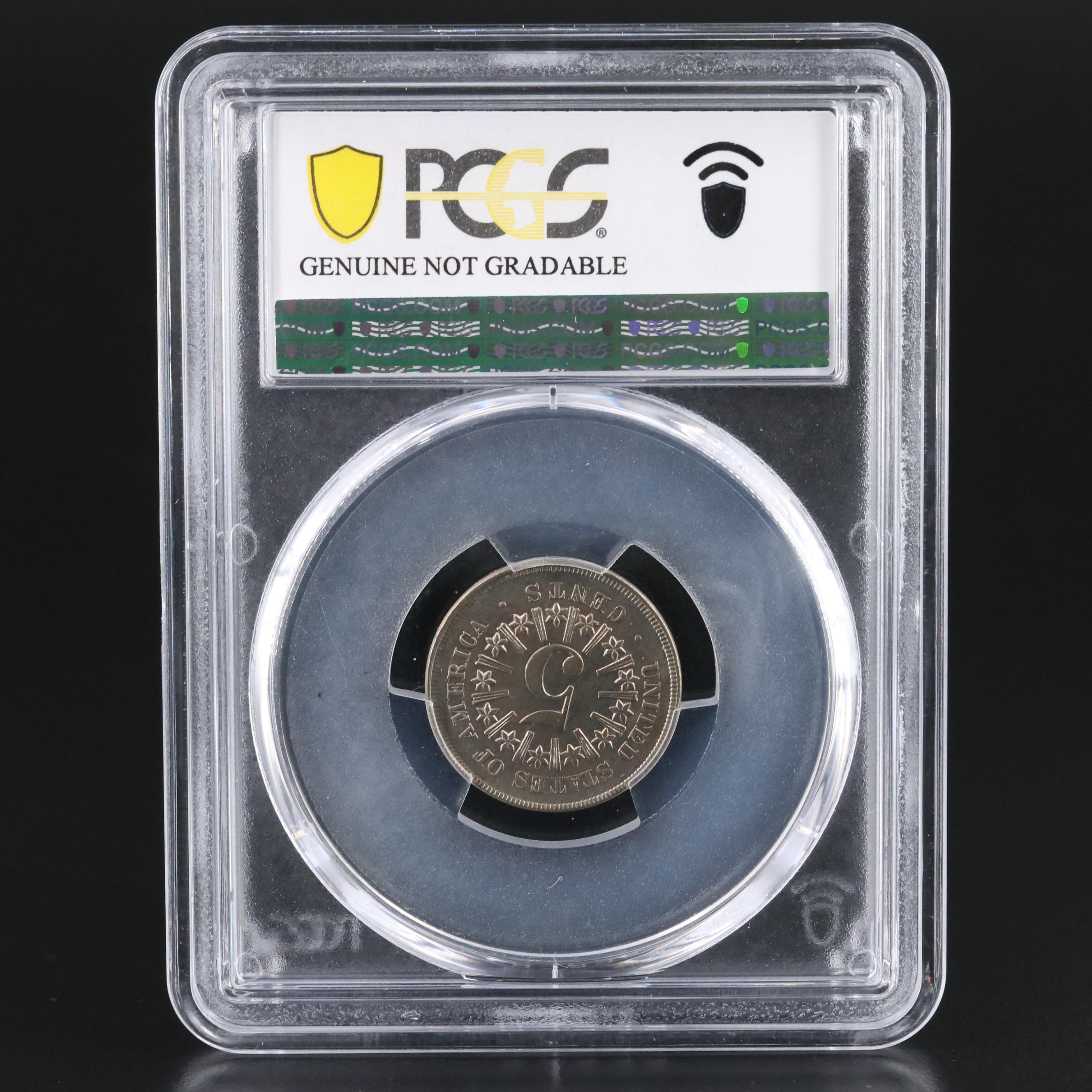 PCGS Certified Genuine 1866 Shield Nickel