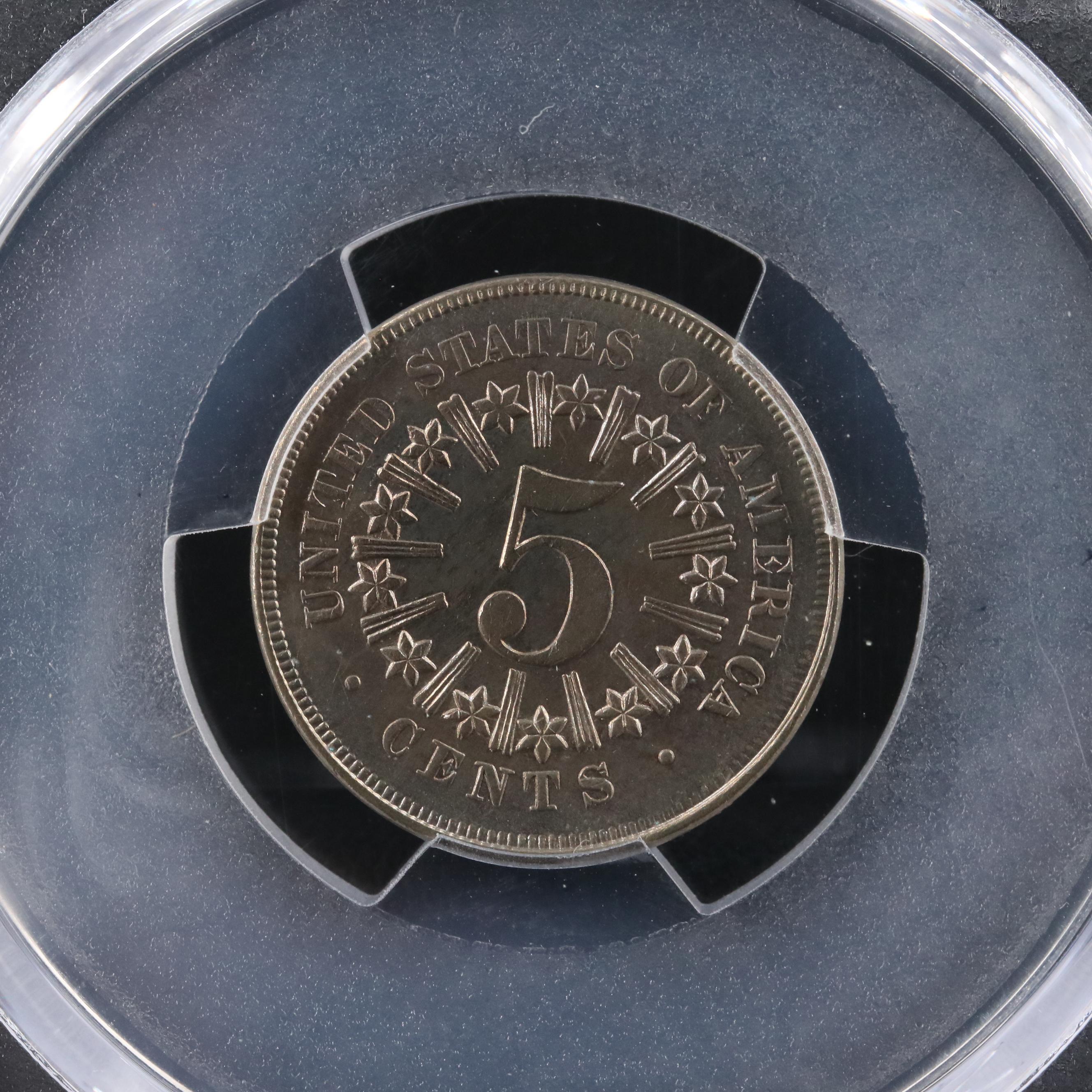 PCGS Certified Genuine 1866 Shield Nickel