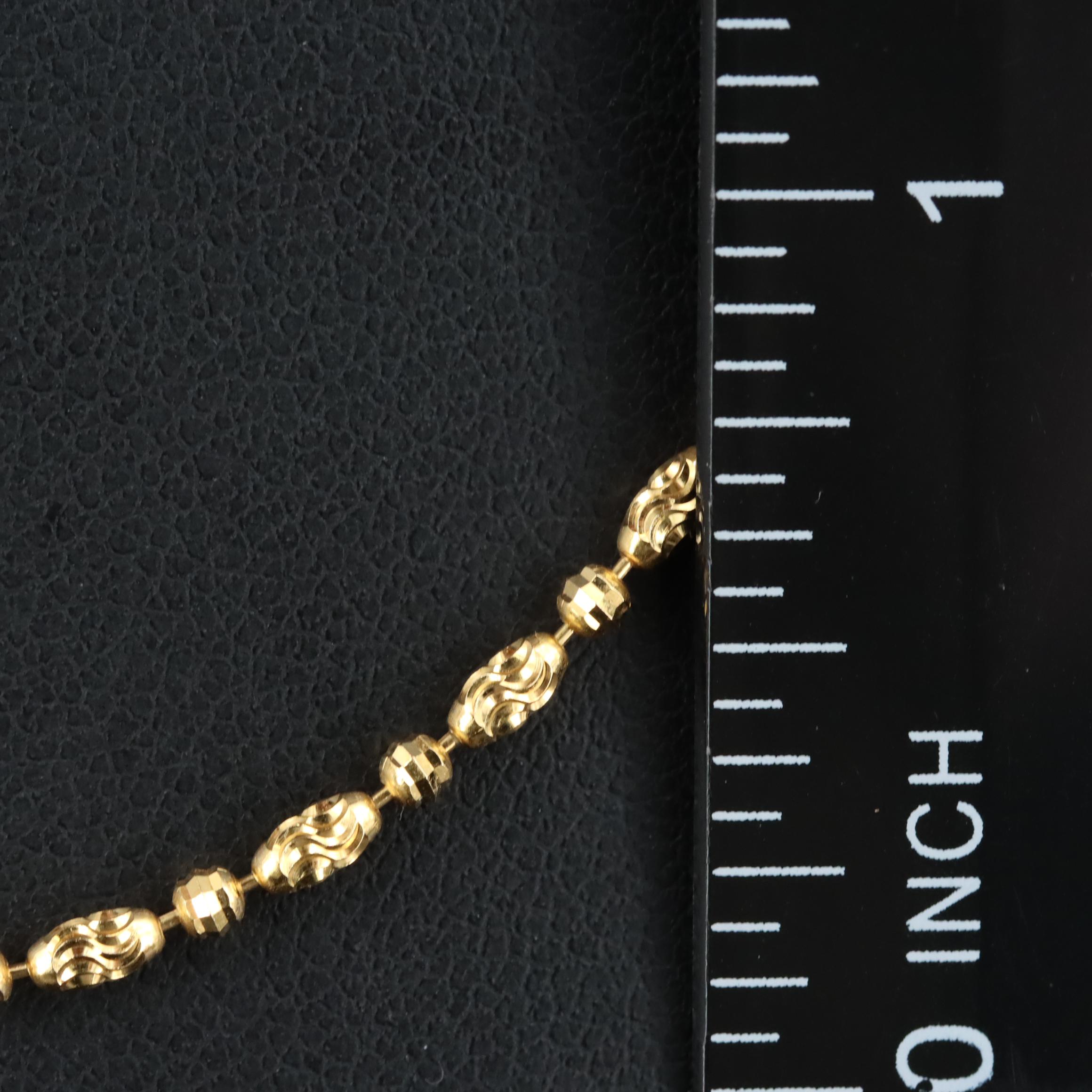 Italian 14K Diamond Cut Fancy Link Chain Necklace