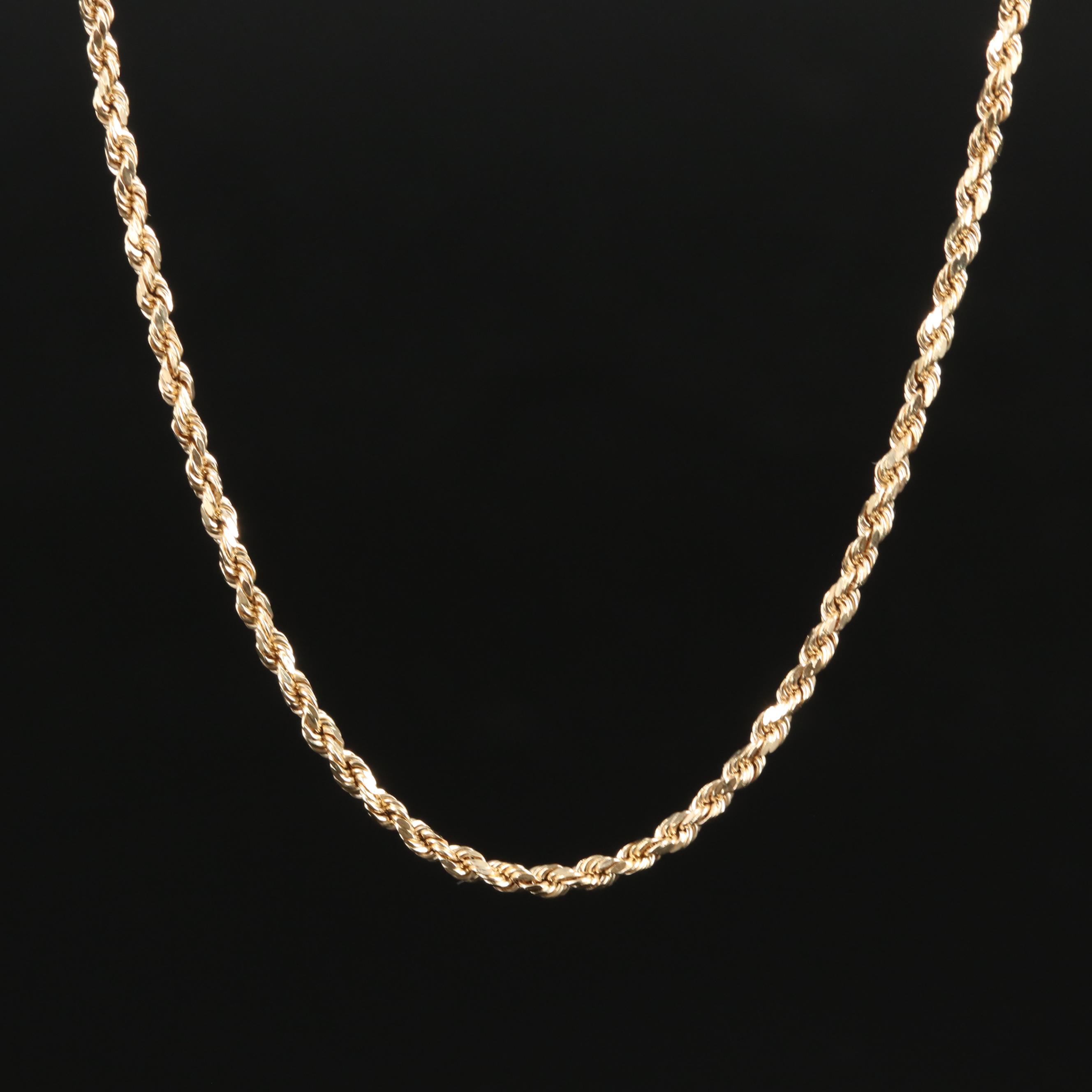 14K Rope Chain Necklace