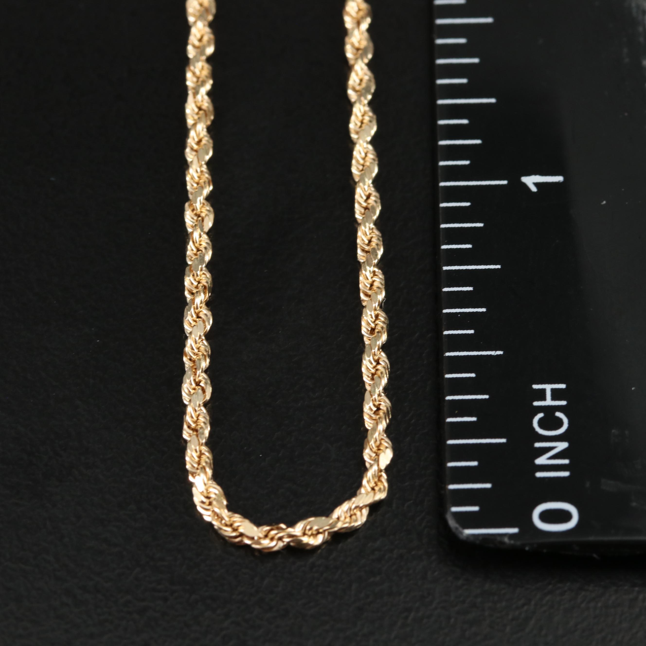 14K Rope Chain Necklace