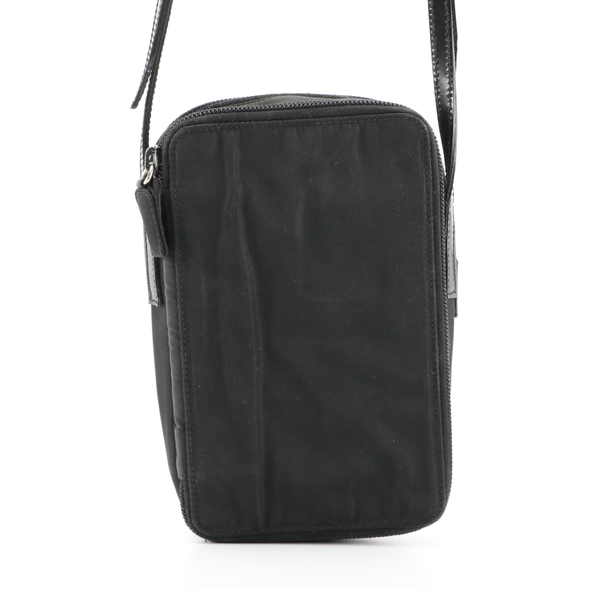 Prada Small Tessuto Nylon Camera/Crossbody Bag with Glazed Leather Trim