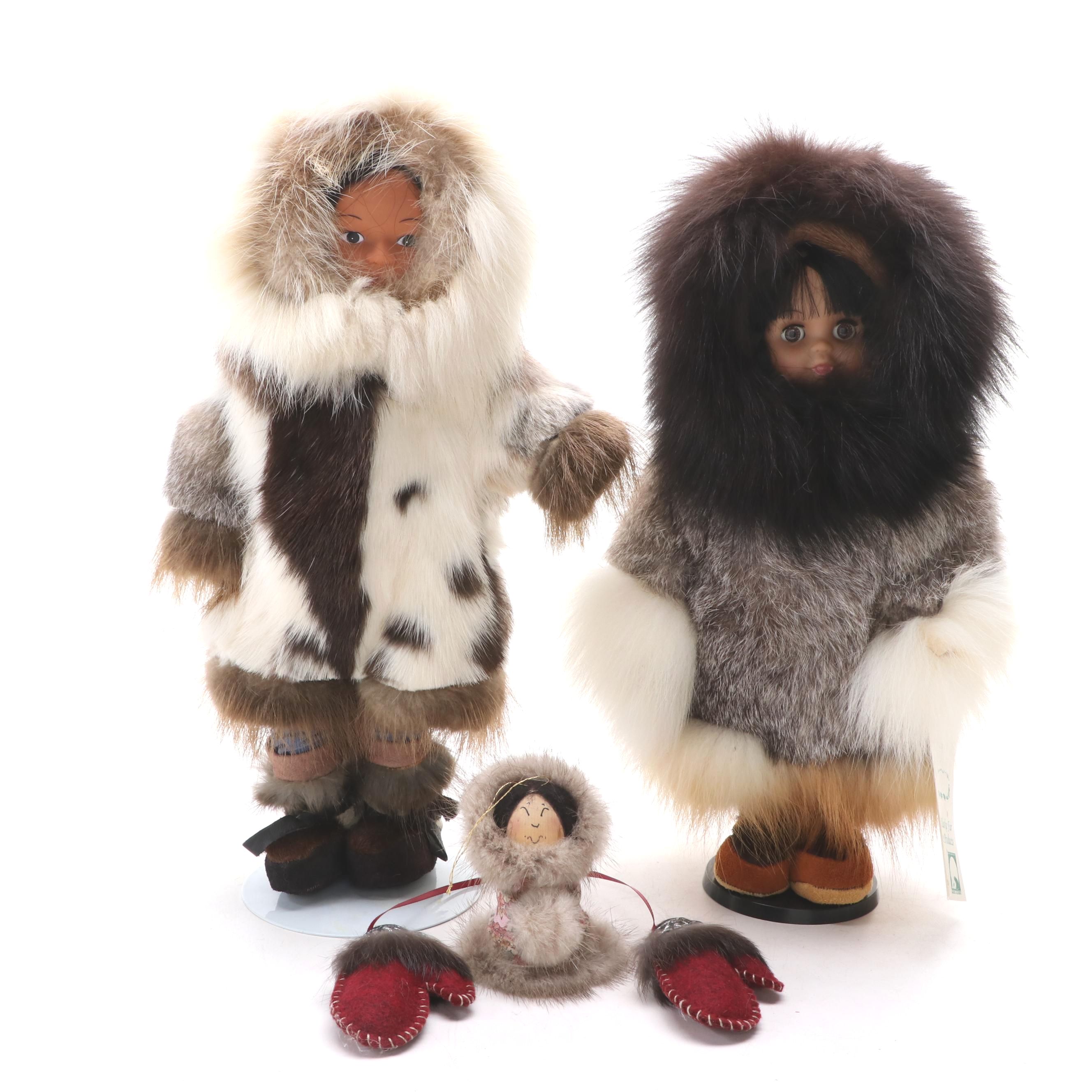 Native Alaskan-Made Fur Outfit Dolls, Souvenir Mittens and More
