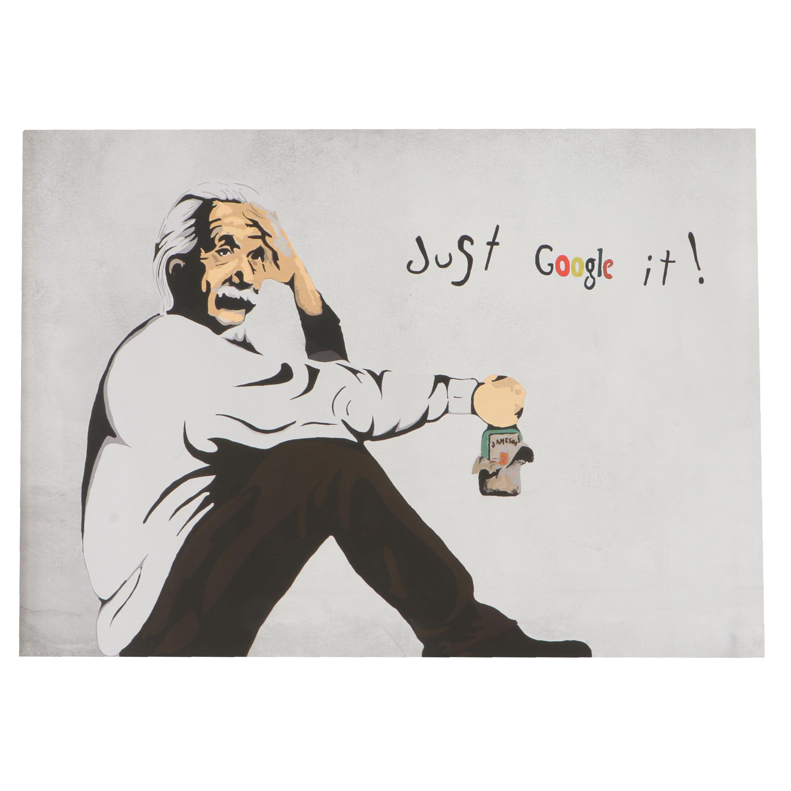Giclée After Banksy of Albert Einstein "Just Google It," 21st Century