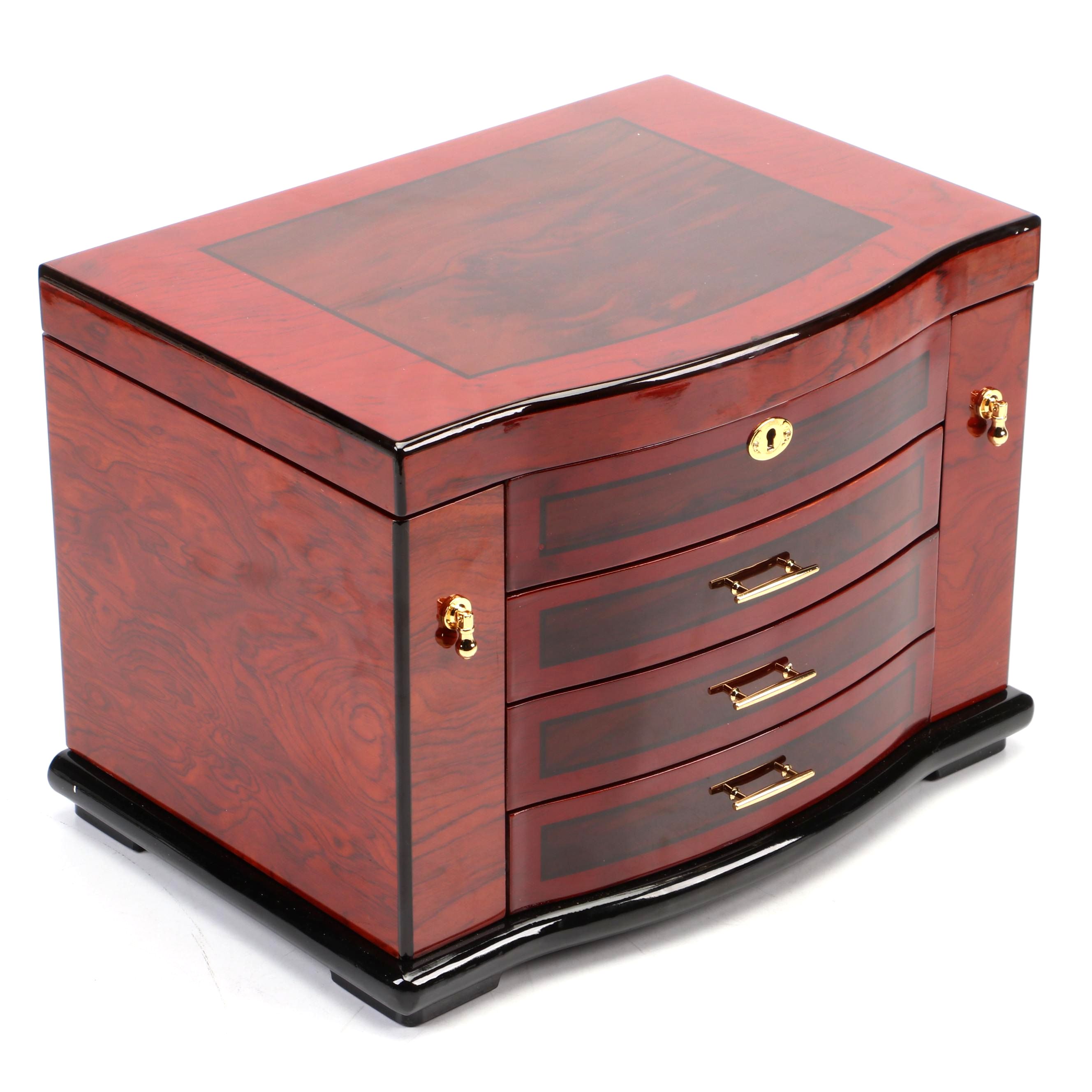 Jere High Gloss Finish Wooden Jewelry Box