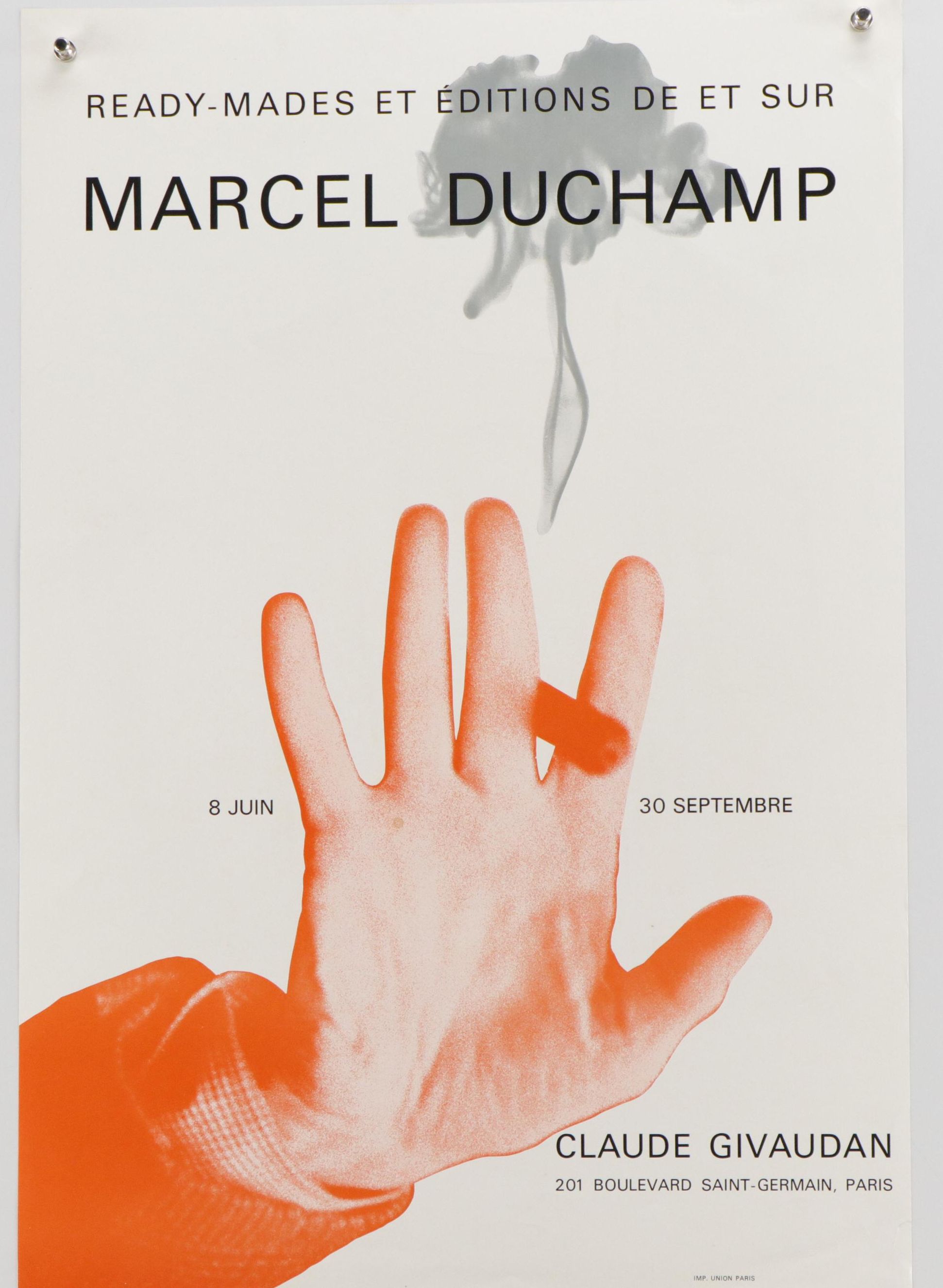 Marcel Duchamp at Claude Givaudan Galerie Exhibition Poster, 1967