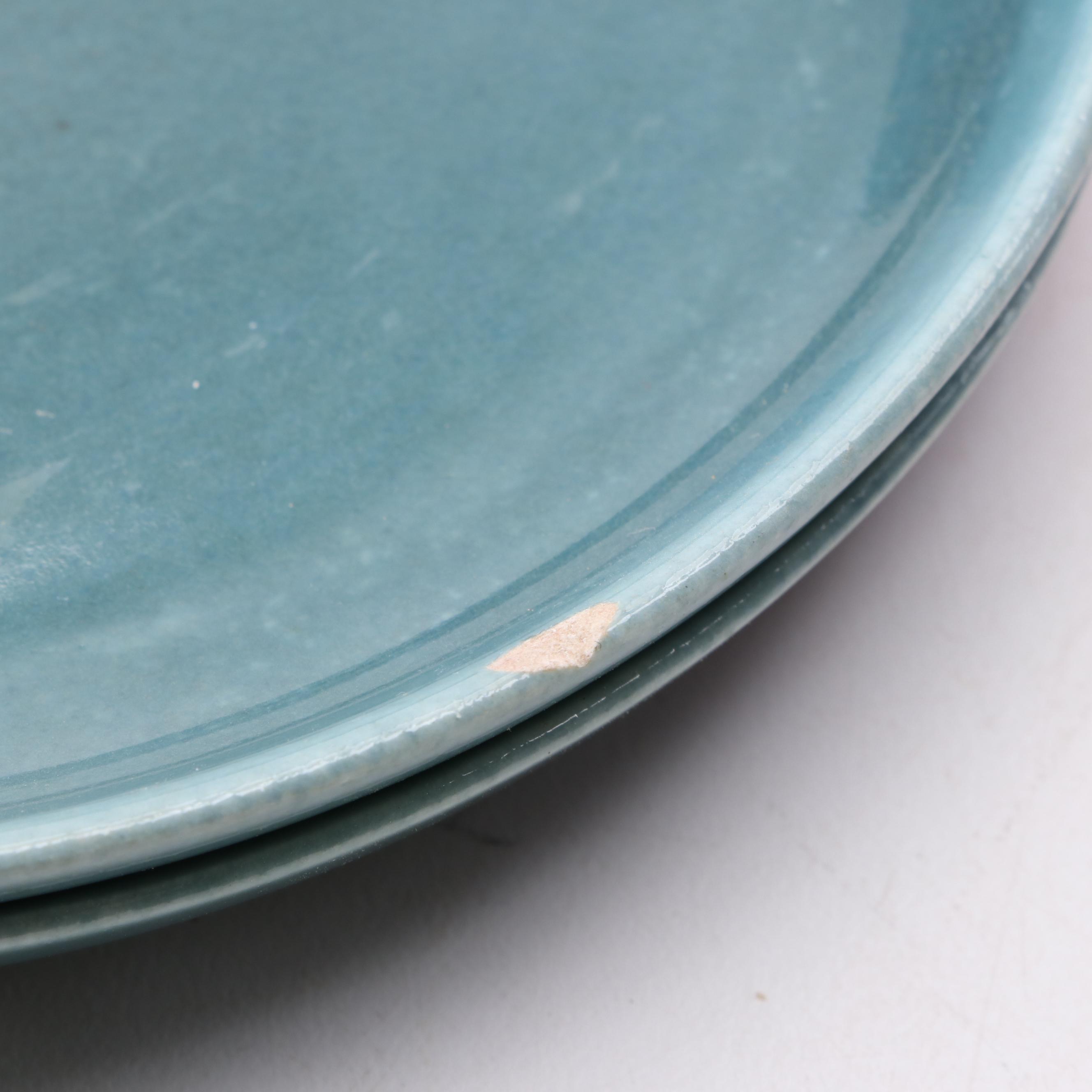 Russel Wright Earthenware Dishes with Perma Hues Metallic Aluminum Tumblers