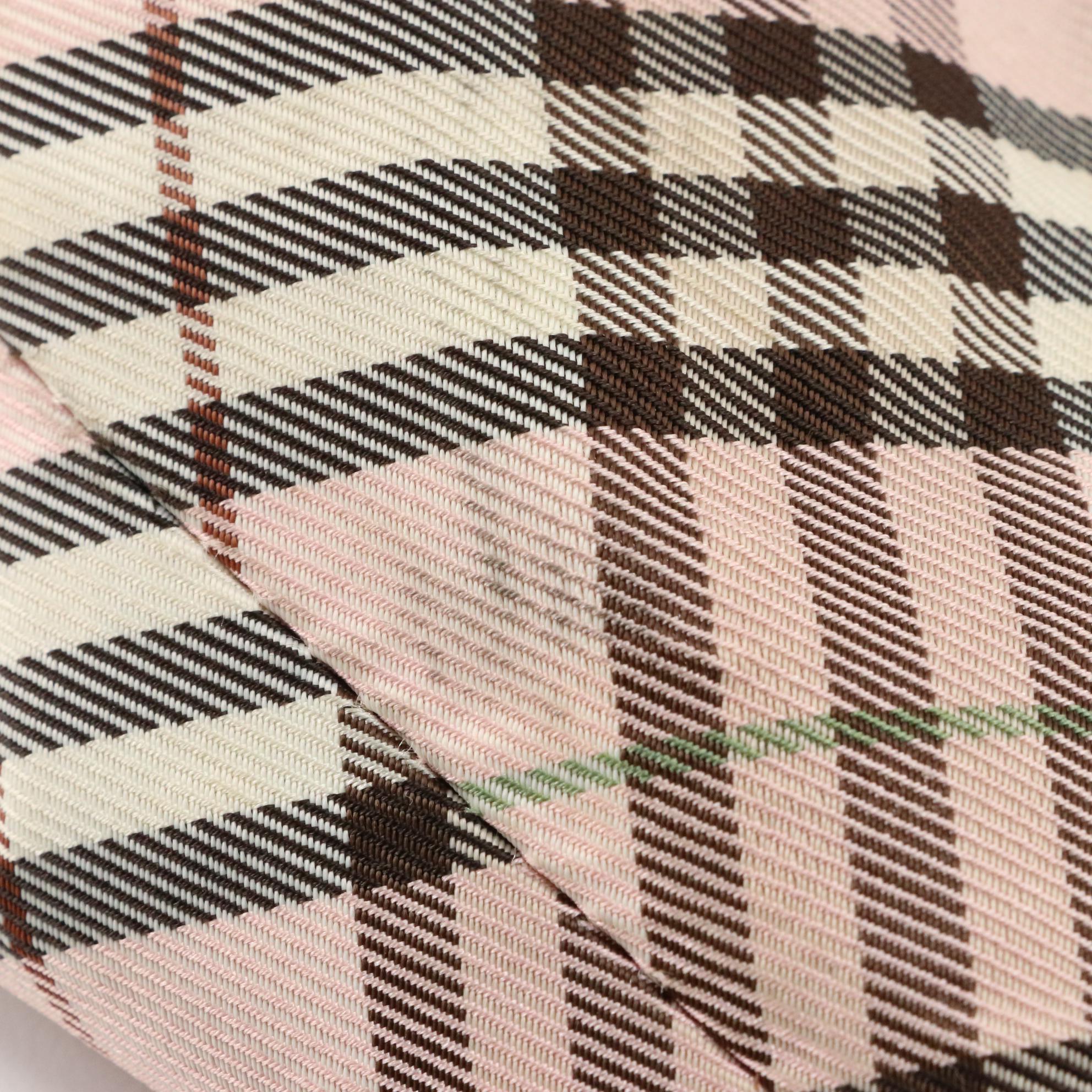 Burberry Blue Label Shoulder Tote Bag in Pink Nova Check with Brown Leather Trim