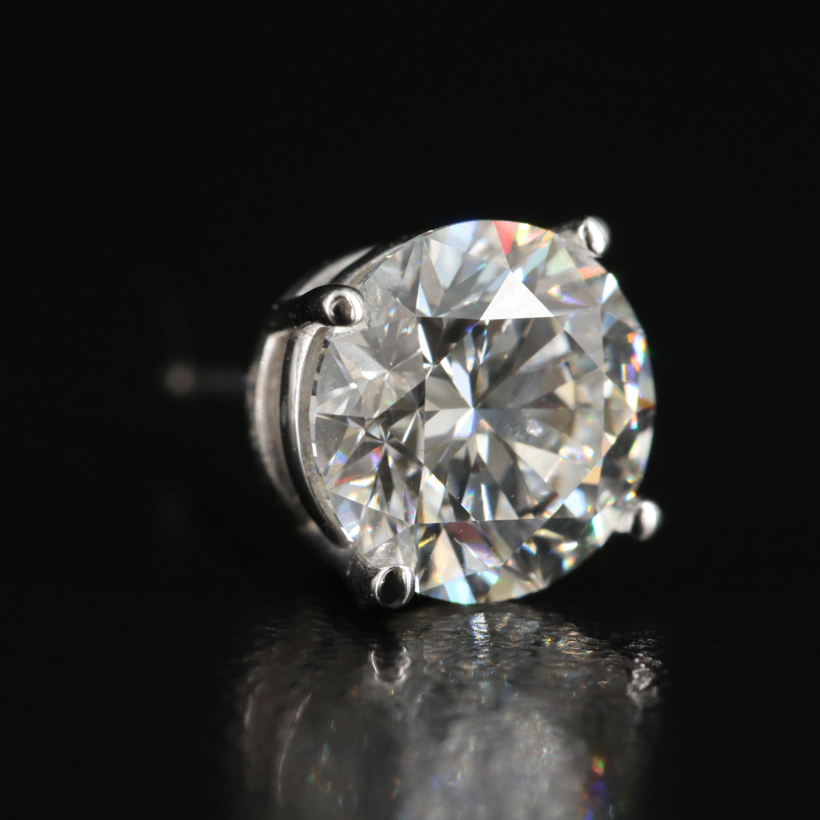 18K 3.25 CTW Lab Grown Diamond Solitaire Earrings