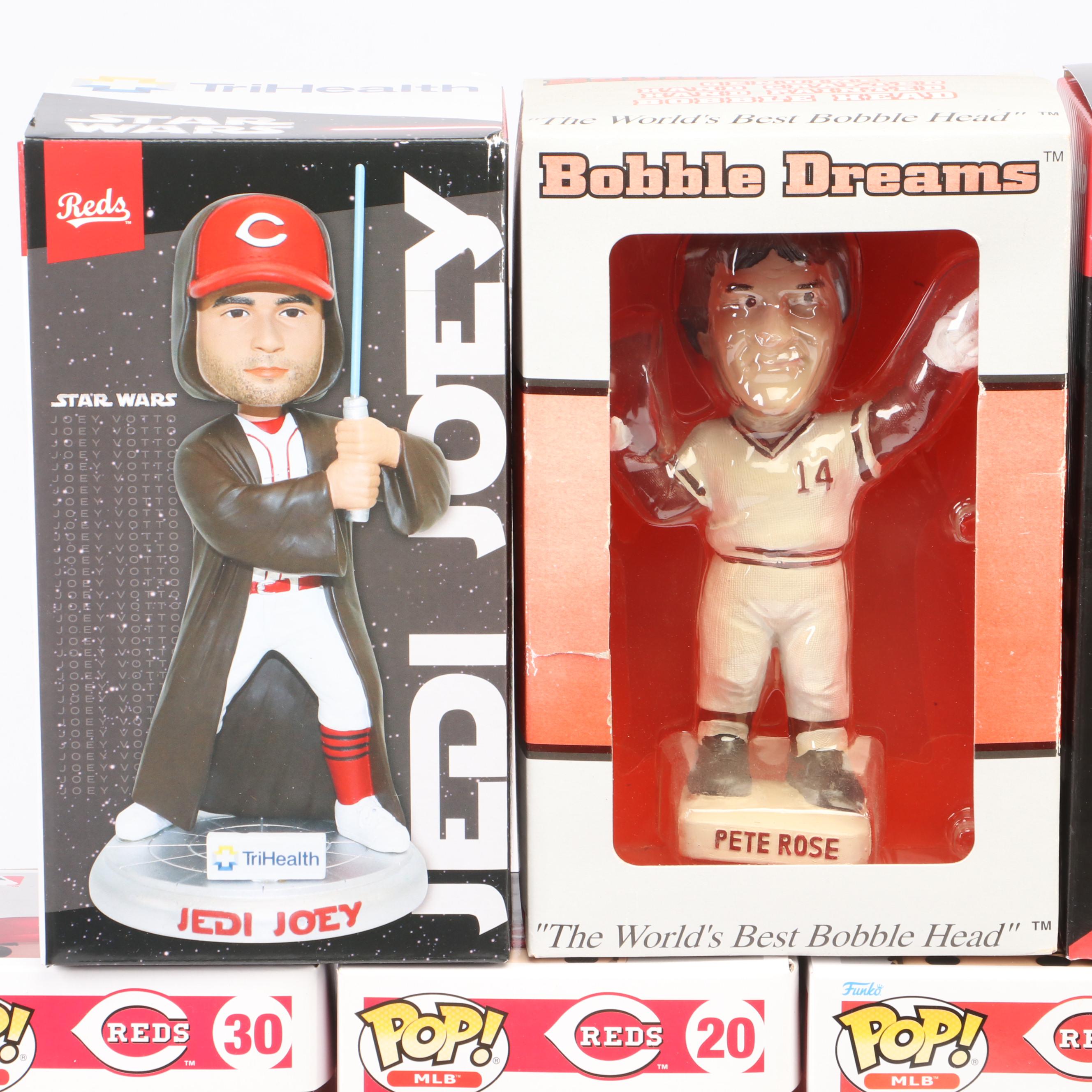 Baseball Bobbleheads and Funko Pops Featuring Joey Votto, Pete Rose, and More
