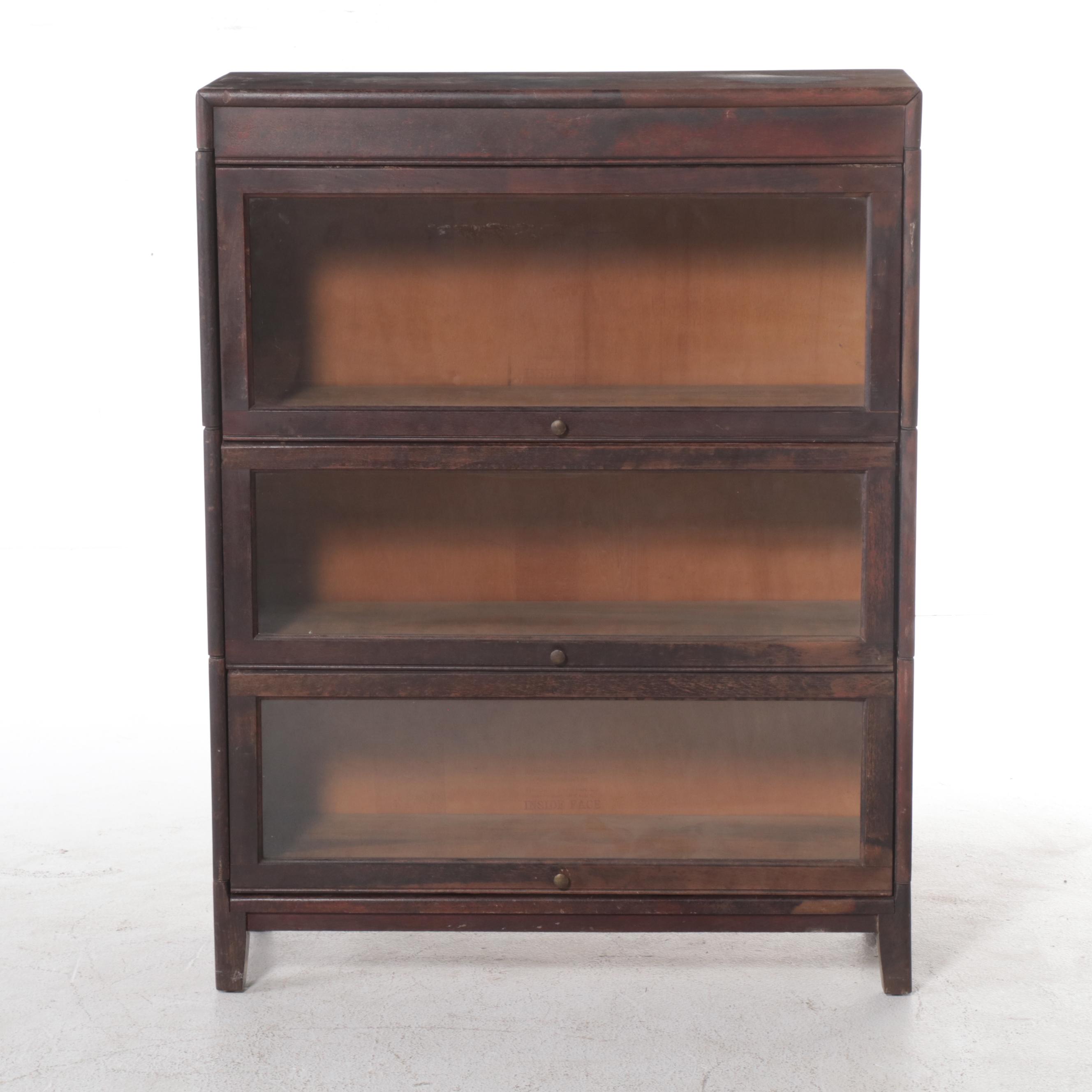 Gunn Furniture Co. Birch Three-Stack Barrister's Bookcase, Early 20th Century