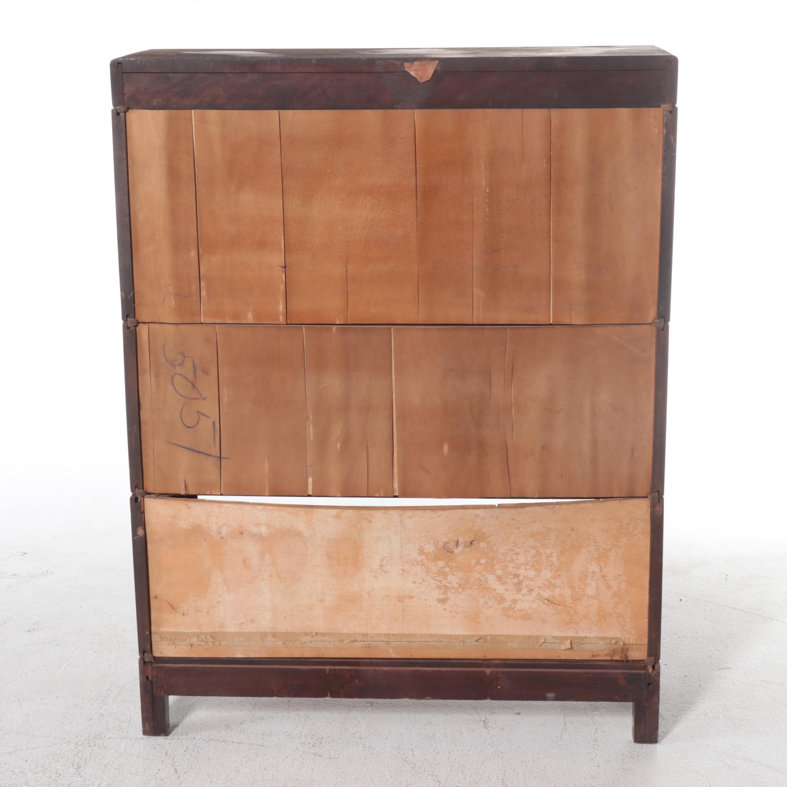 Gunn Furniture Co. Birch Three-Stack Barrister's Bookcase, Early 20th Century