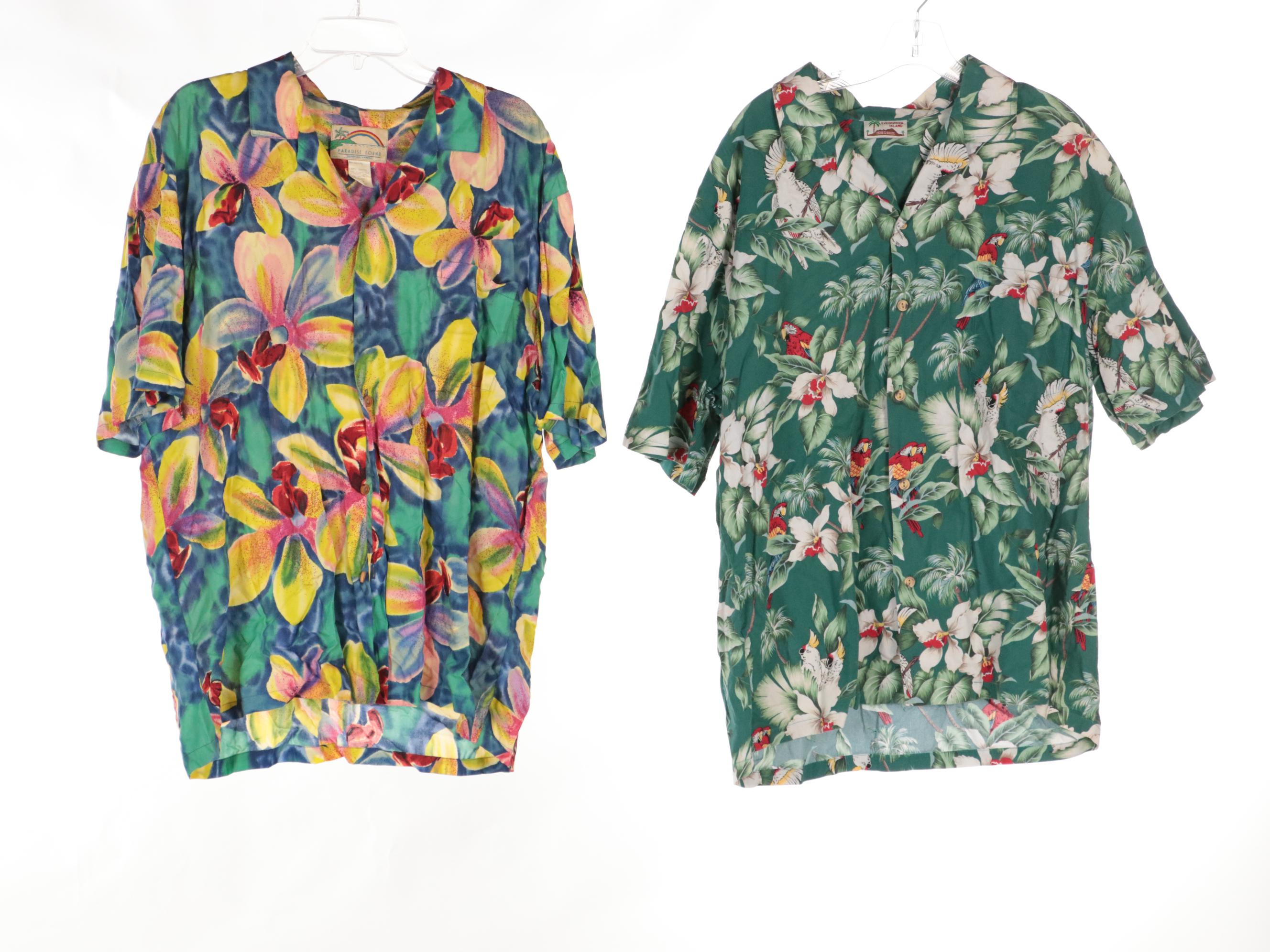 Men's Hawaiian and Printed Button-Up Shirts