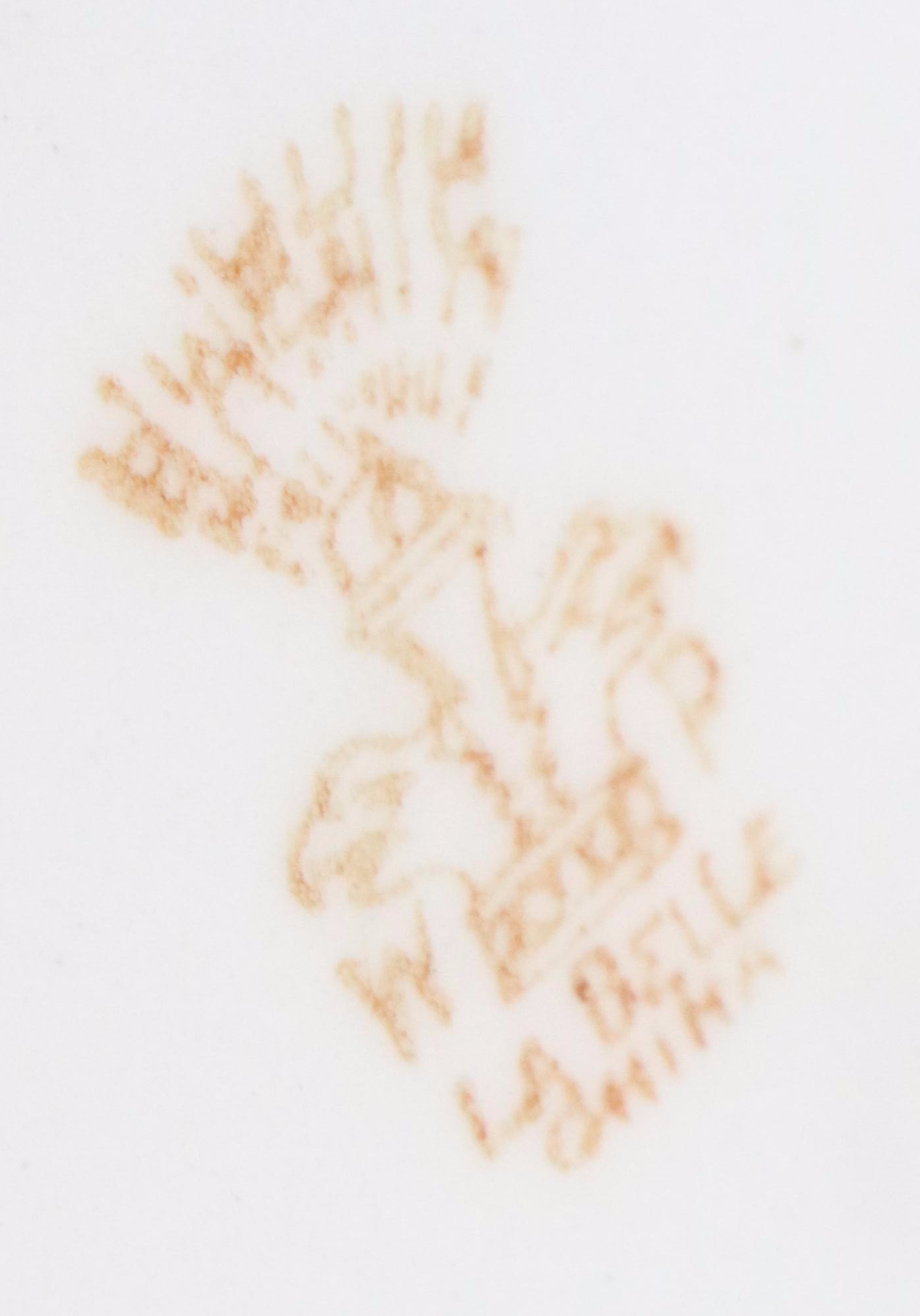 Wheeling Pottery "La Belle" Flow Blue Porcelain Spittoon and Chamber Pot